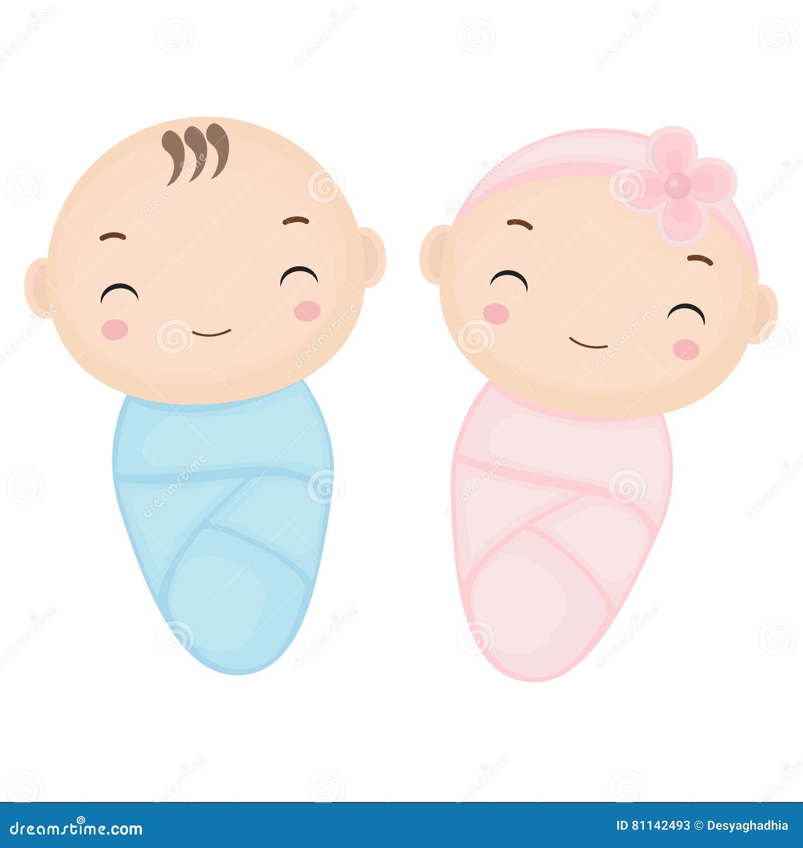 cartoon little boy and girl