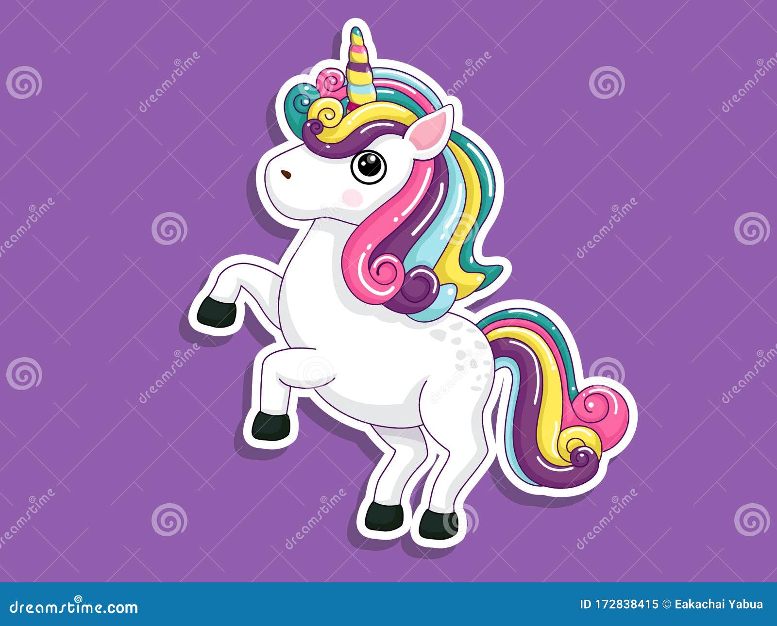 Cute Cartoon Unicorn Sticker. Vector Art Illustration with Happy Animal Cartoon Characters Stock Vector - Illustration of forest, childish: 172838415 Cute Cartoon Unicorn Sticker. Vector Art Illustration with Happy Animal Cartoon Characters Stock Vector - Illustration of forest, childish: 172838415