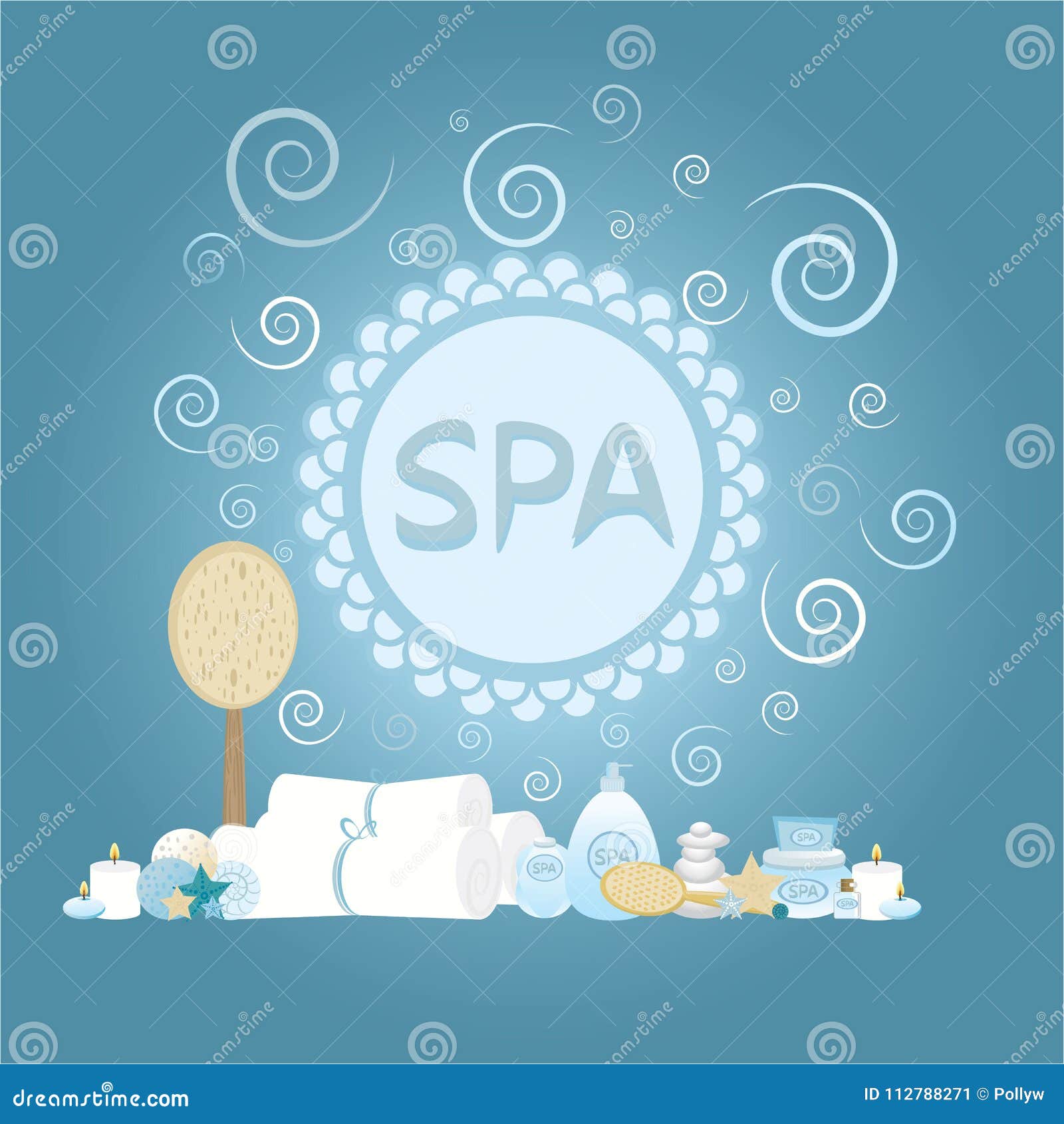 Spa Blue Composition Dark Blue Background Stock Vector - Illustration of  beauty, lifestyle: 112788271