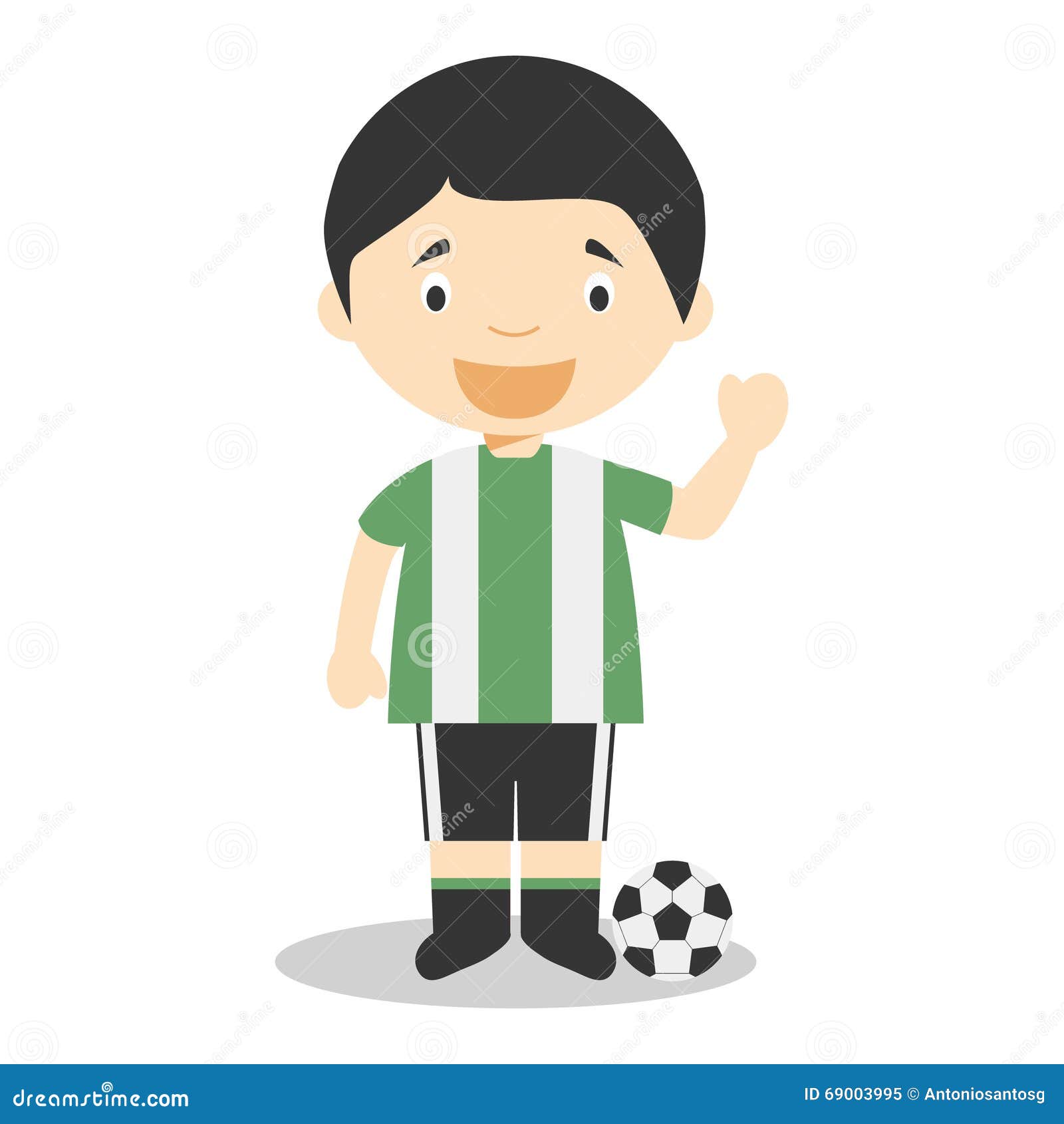 Cute Cartoon Vector Illustration of a Football Player Stock Vector ...