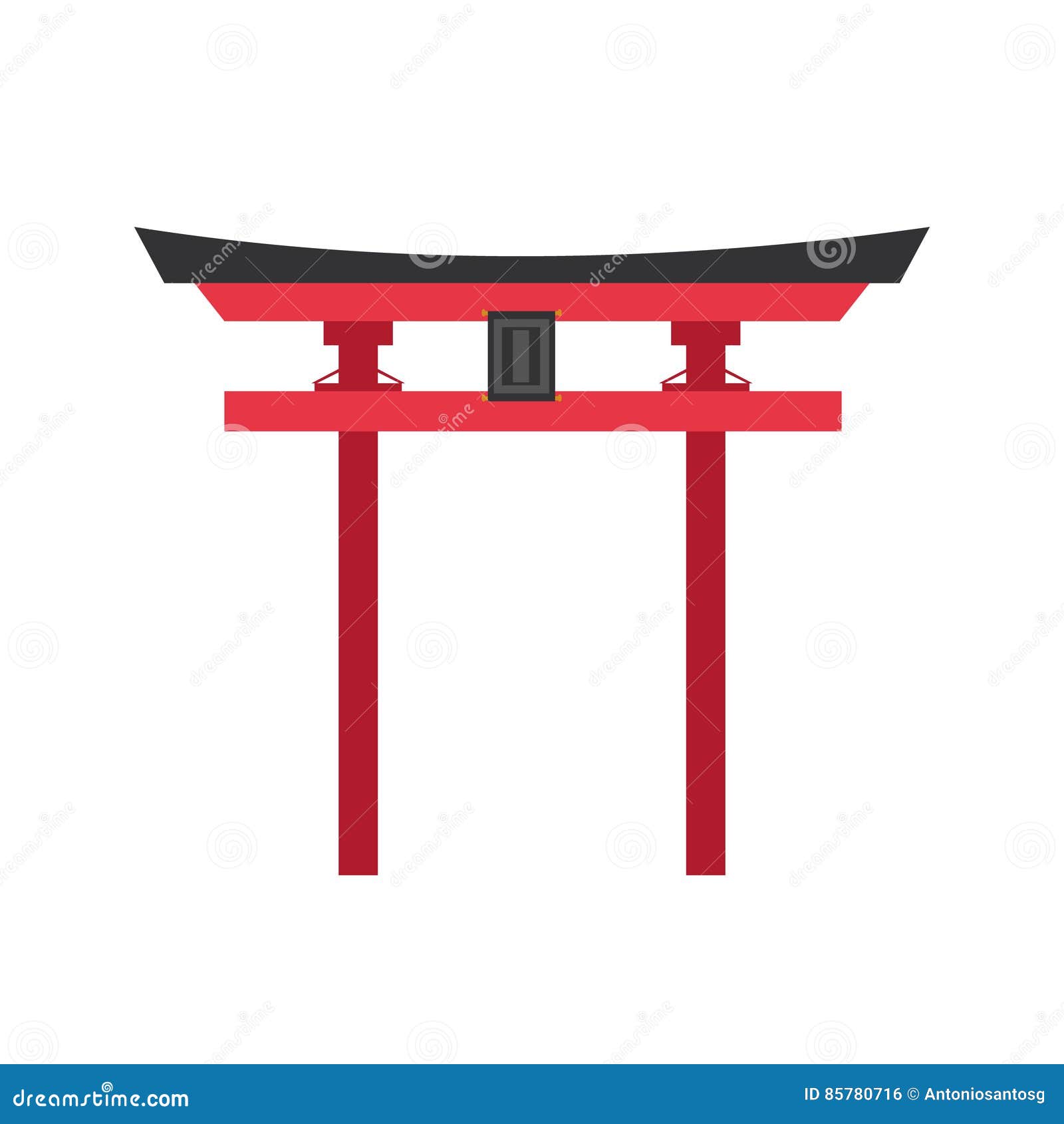 cute cartoon   of a shintoist torii gate
