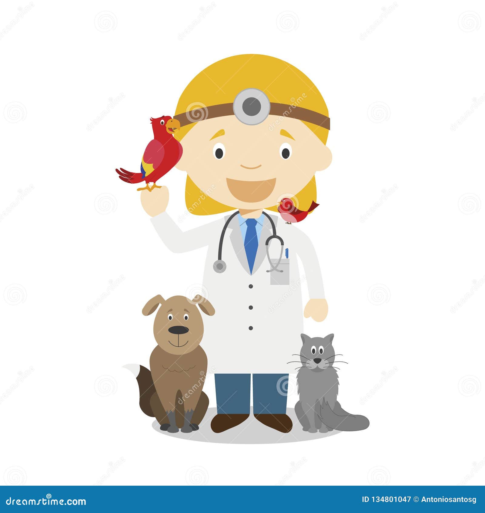 Профессия ветеринар для детей карточка