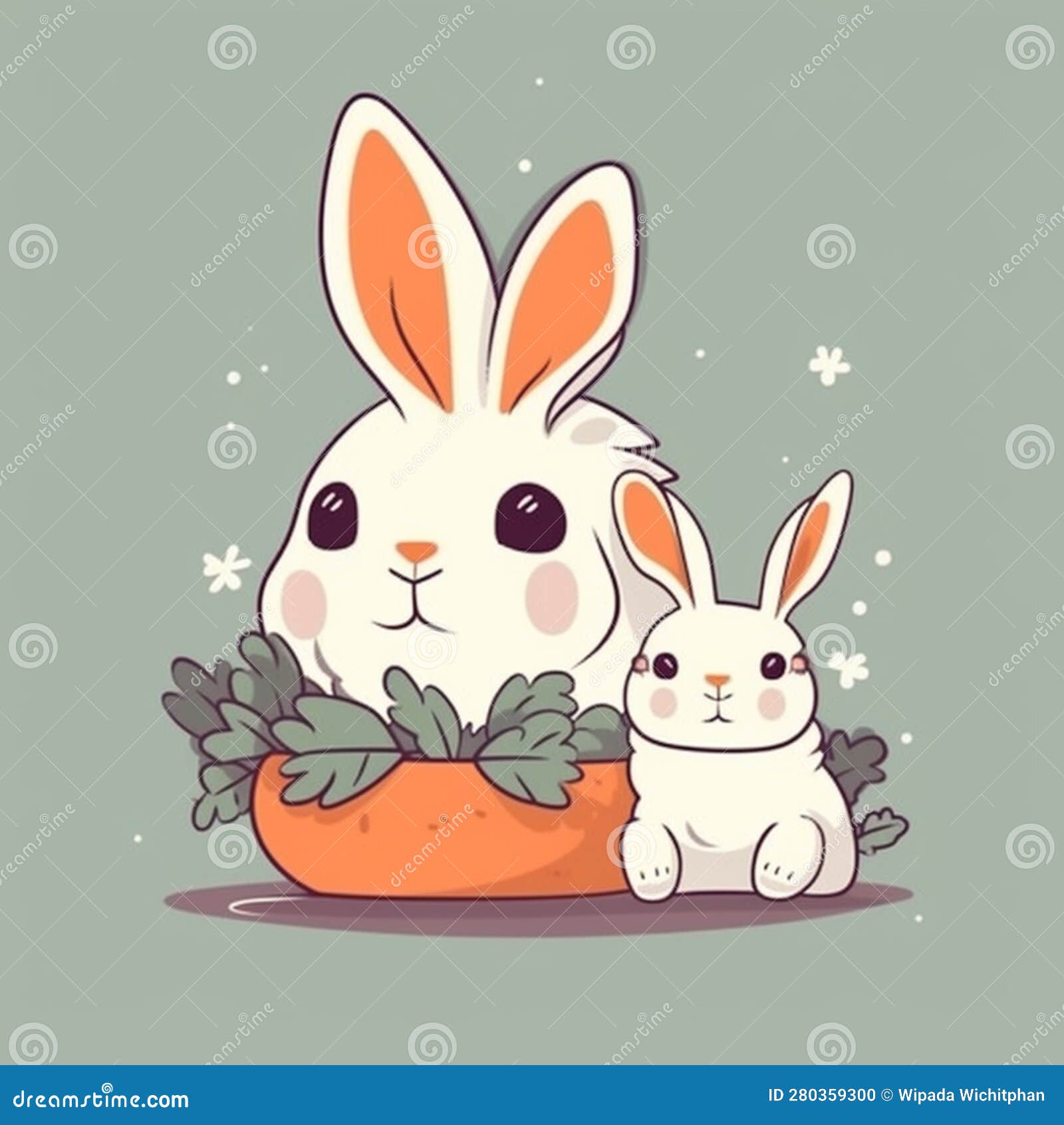 Cute Illustration Postcard, Fairy Rabbit