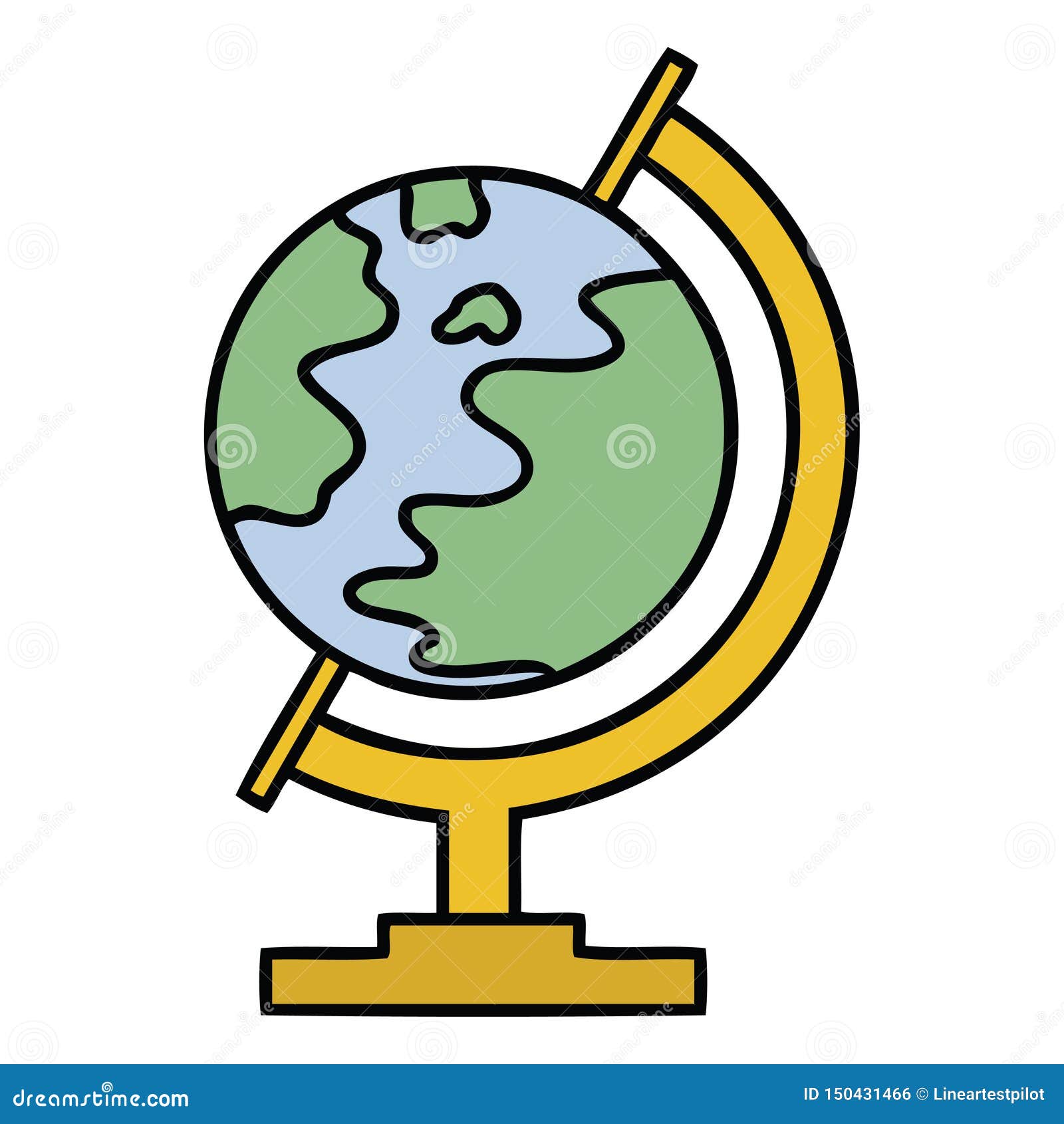 Cute Cartoon of a World Globe Stock Vector - Illustration of artwork, globe:  150431466