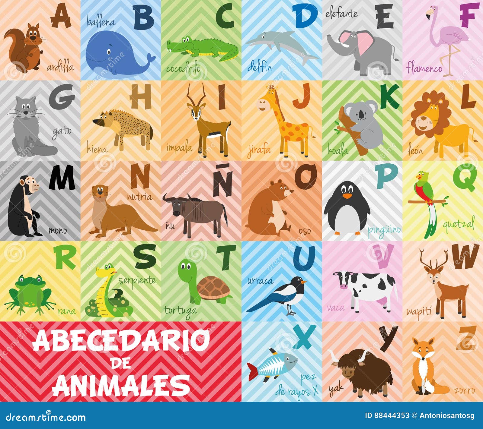 Cute Cartoon Zoo Illustrated Spanish Alphabet with Funny Animals Stock Vector - Illustration of giraffe, monkey: 88444353 Cute Cartoon Zoo Illustrated Spanish Alphabet with Funny Animals Stock Vector - Illustration of giraffe, monkey: 88444353