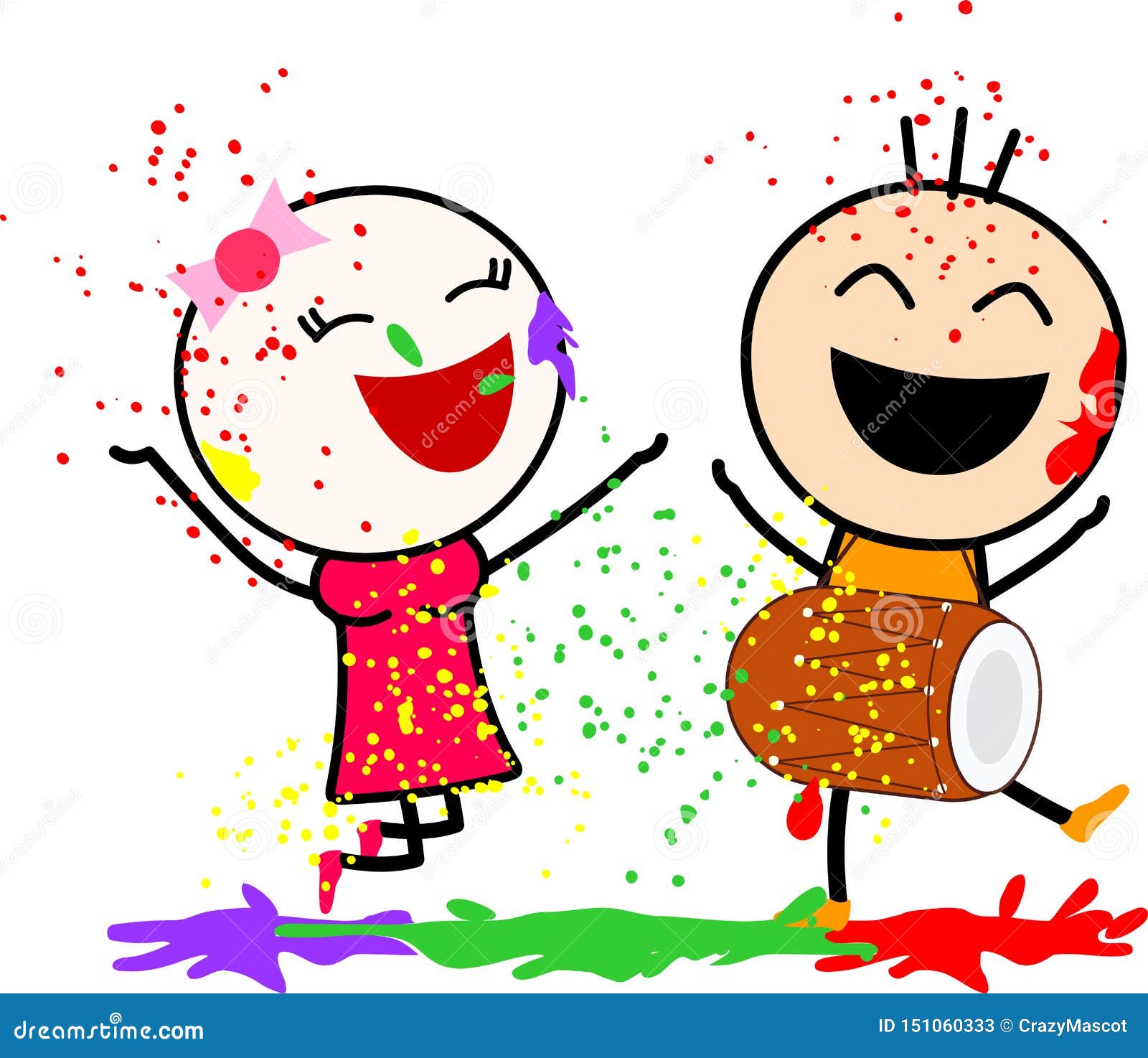 A Cute Cartoons Playing with Colors and Dancing with Joy. Stock Illustration - Illustration of little, girl: 151060333 A Cute Cartoons Playing with Colors and Dancing with Joy. Stock Illustration - Illustration of little, girl: 151060333
