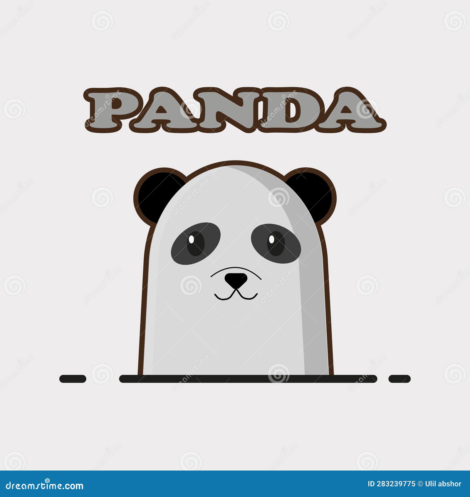 Simple vector illustration of a cute panda, foto kawaii de panda 