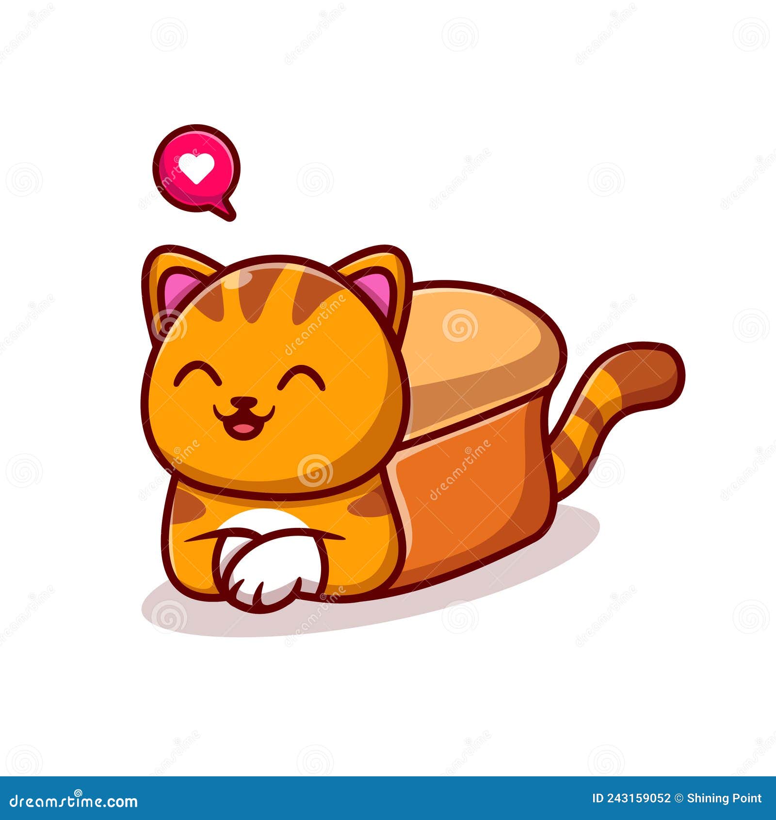 Premium Vector  Cute cartoon illustration kitty, orange cat, cat icon  illustration, sleeping cat