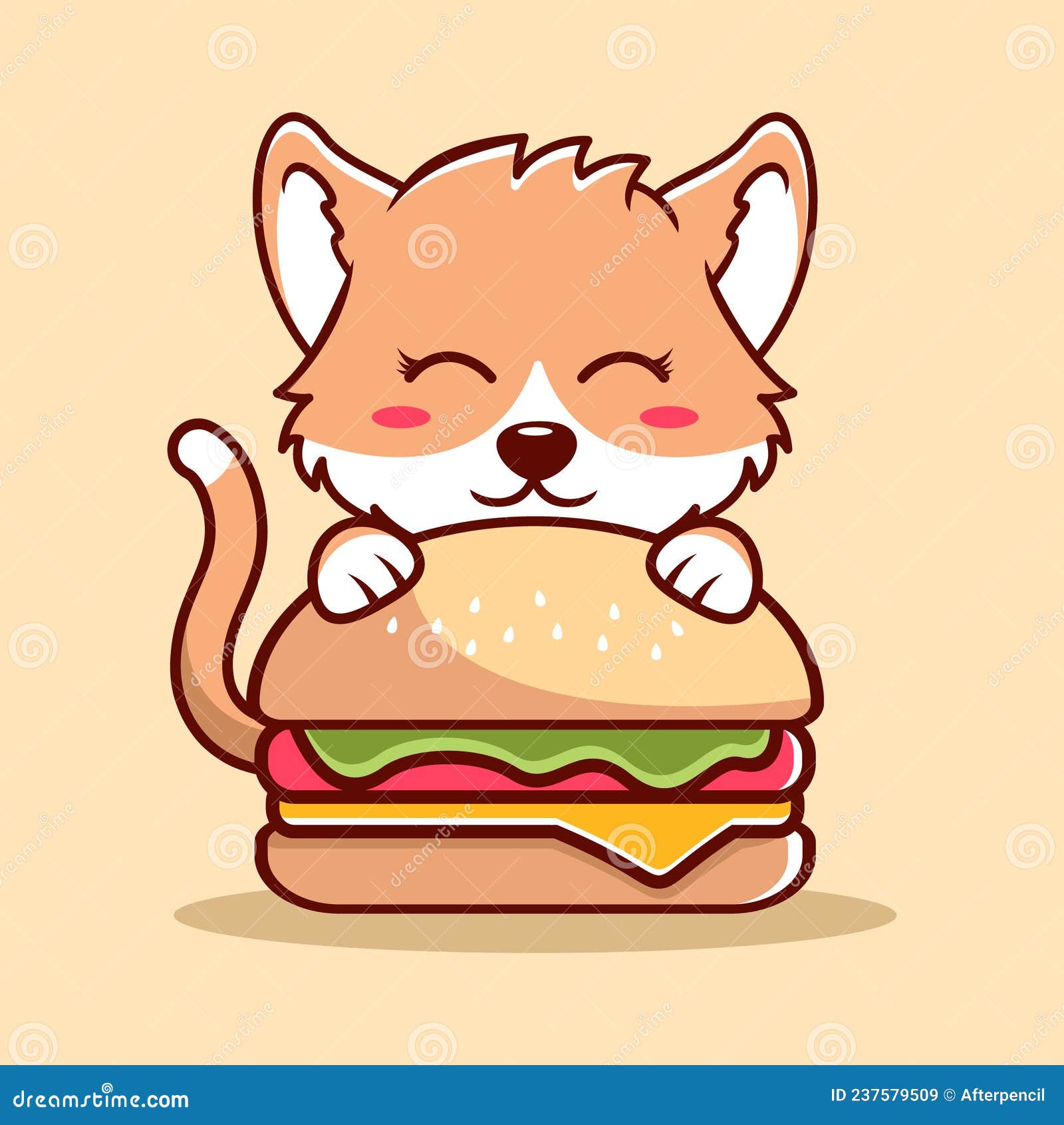 Each 4" Squish Cat Burger 