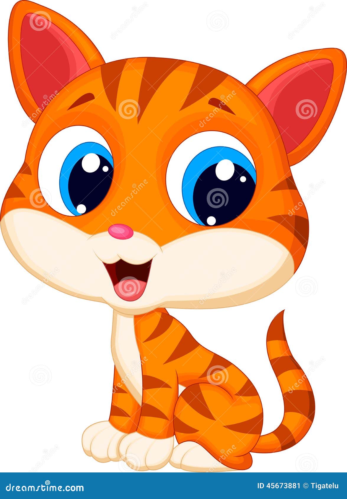 Cute Cat Cartoon Stock Vector Illustration Of Purring