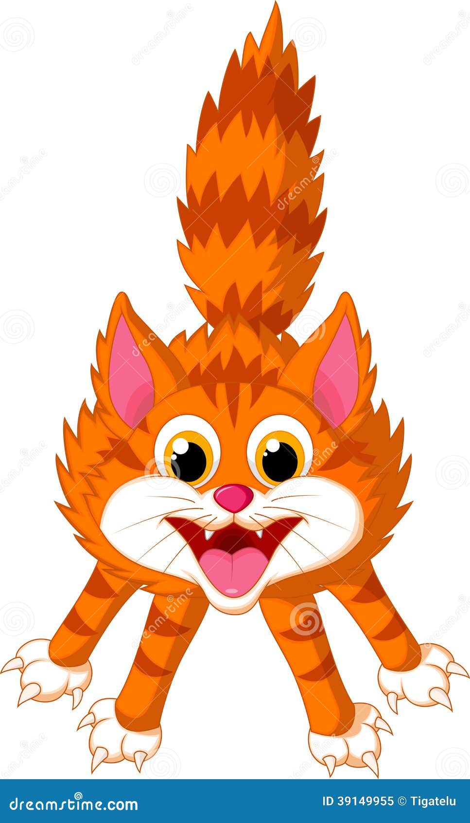 Cute cat cartoon screaming stock vector. Illustration of comic - 39149955