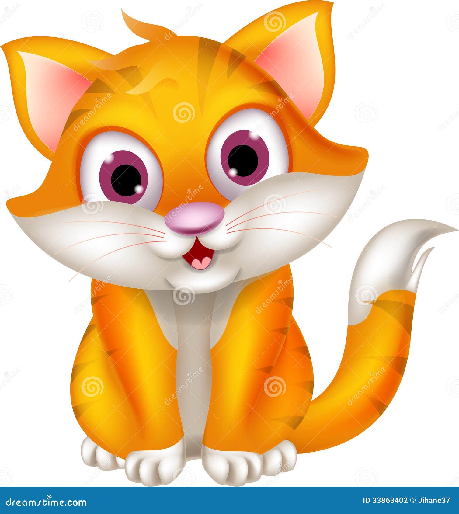 Cute Cat Cartoon  Sitting Stock Photography Image 33863402