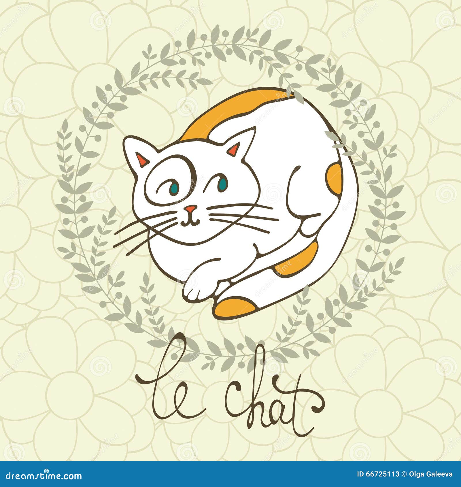 Cute Cat Character Illustration with French Lettering of Cat Word , Le Chat  Means Cat in French Stock Vector - Illustration of animals, doodling:  66725113