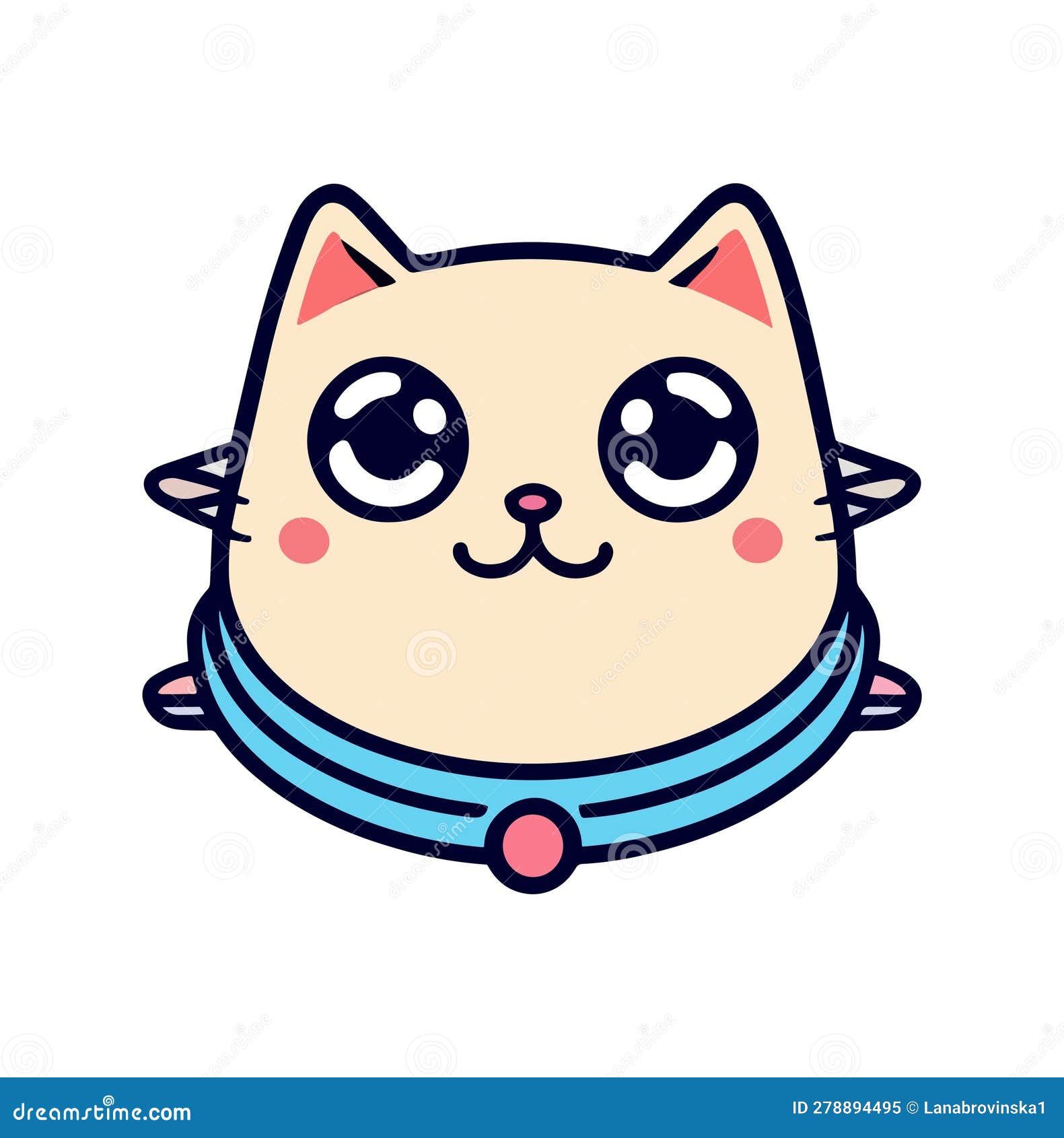 Cute cat face feline cartoon animal icon Vector Image