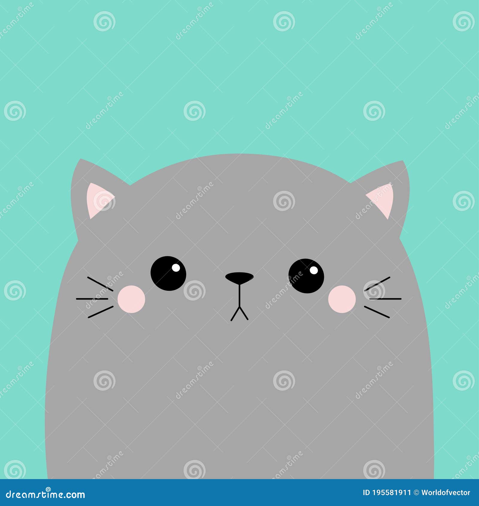 cute cat clipart face excited