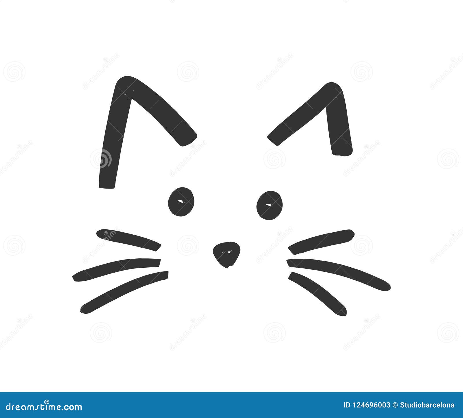 Cat head shape line icon. Vector illustration Stock Vector Image