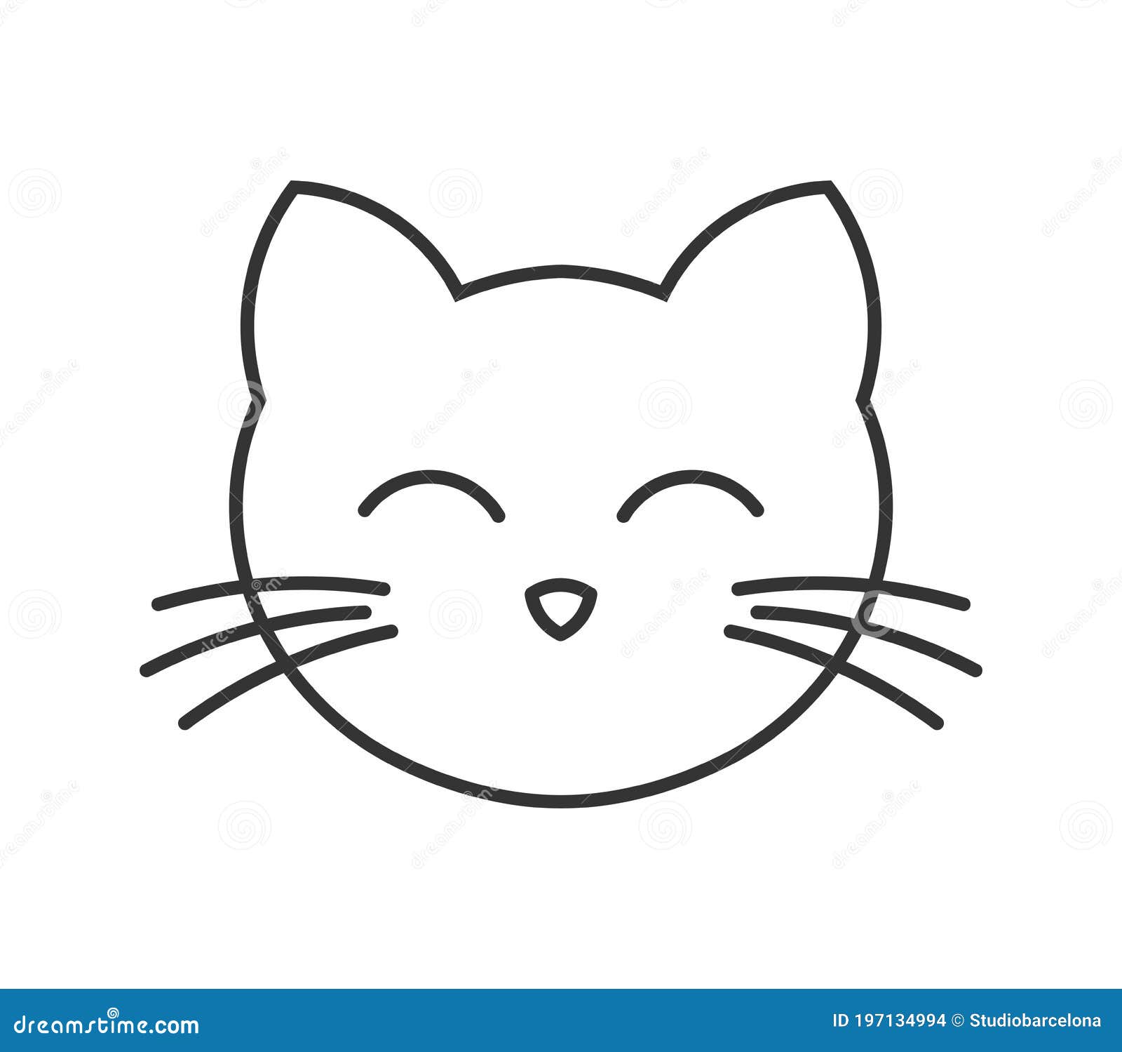 cat face line drawing