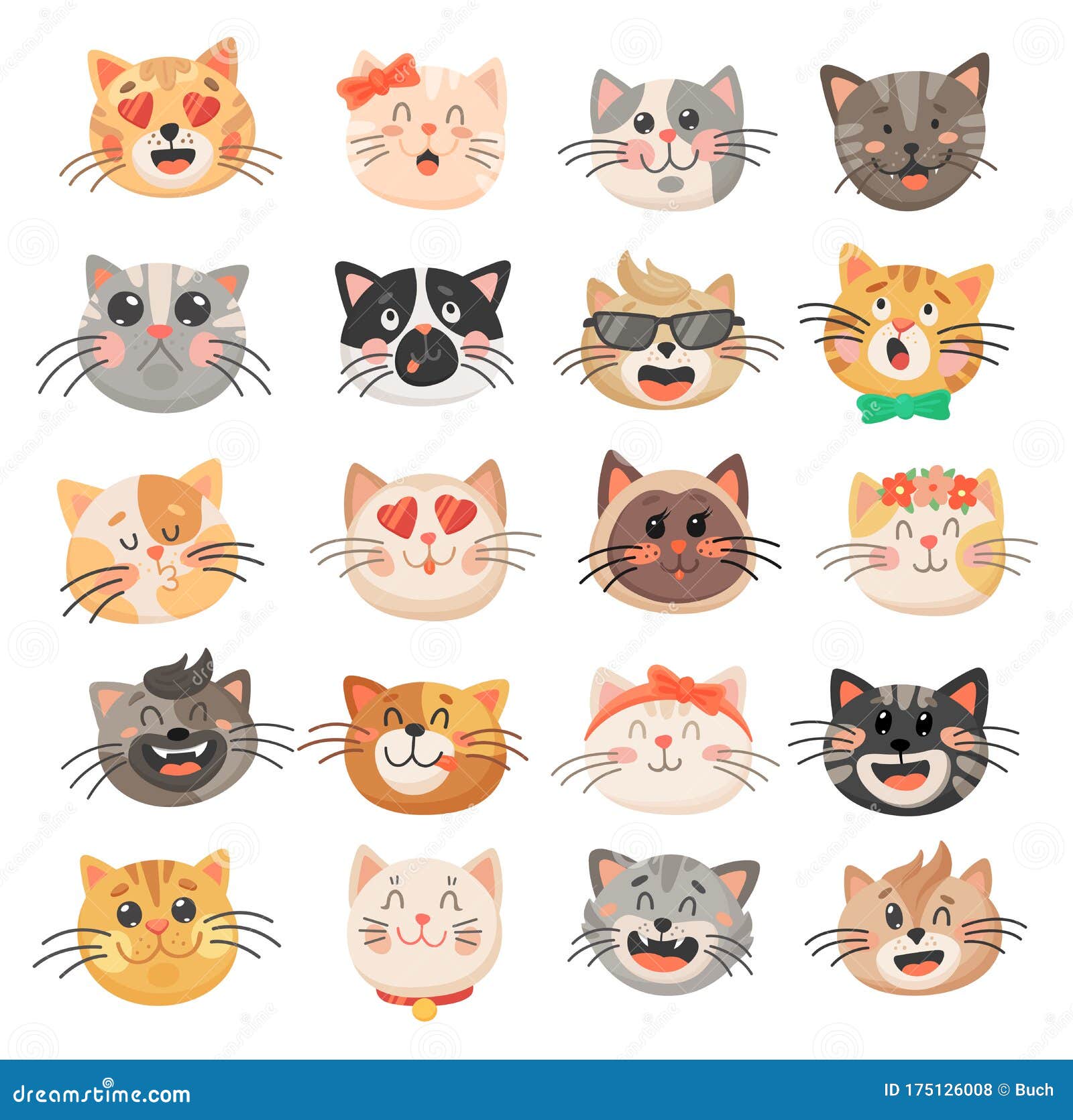 cute cat clipart face excited