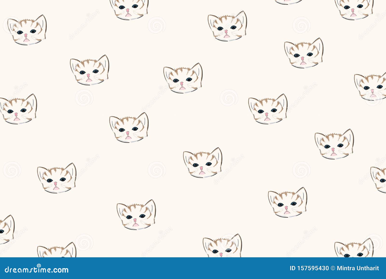 Cute Cat Illustration Pattern Background Wallpaper Stock Illustration -  Illustration of pattern, beautiful: 157595430