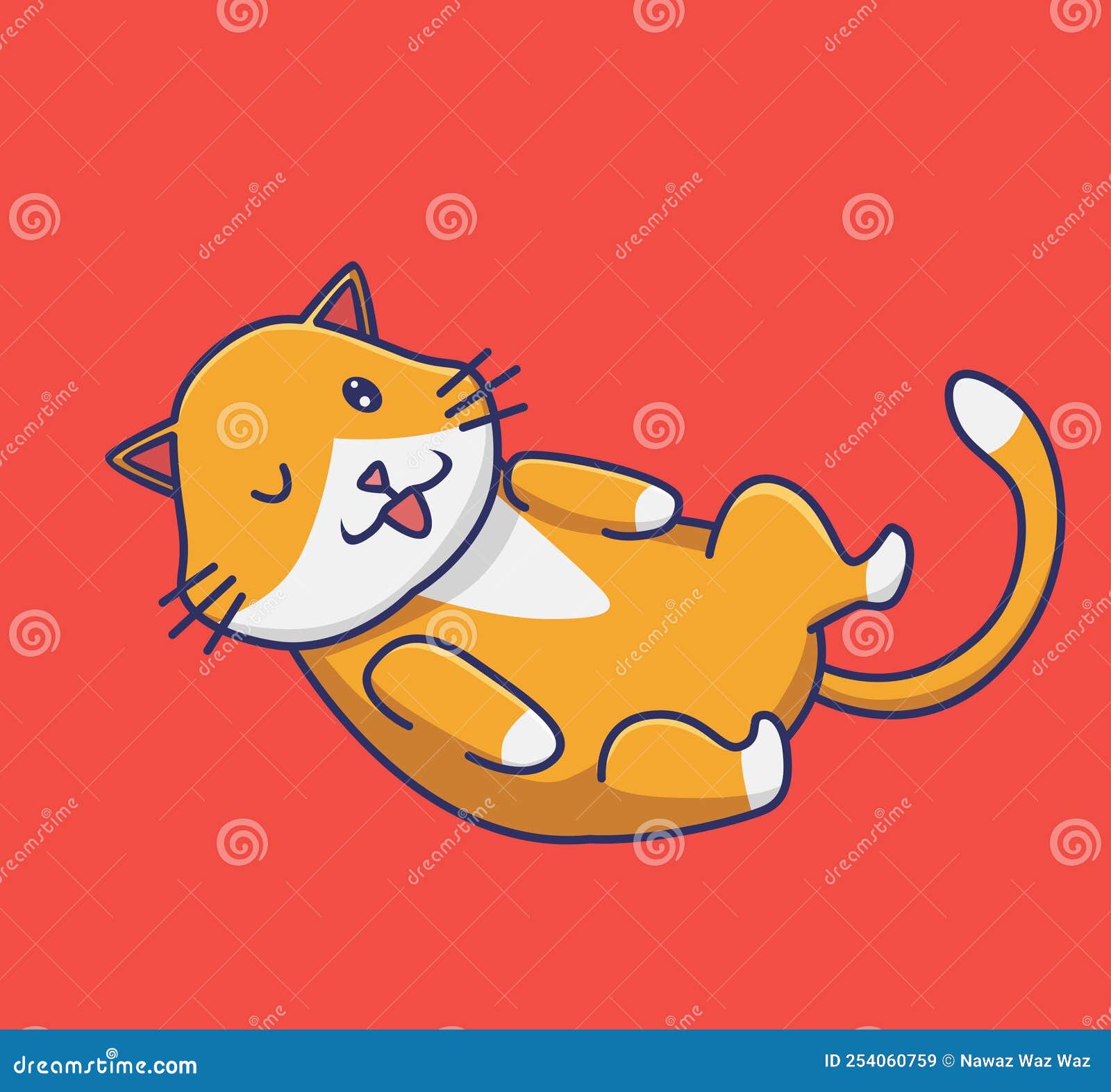 Premium Vector  Cute cartoon illustration kitty, orange cat, cat icon  illustration, sleeping cat