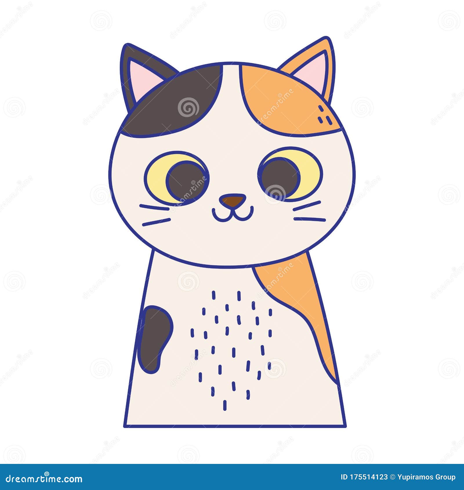 Collection of Cute cat cartoon face design icon. Cute cat cartoon