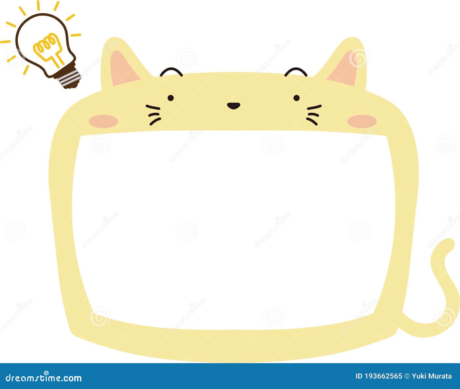 Cute Cat whiteboard stock vector Illustration of cute 193662565