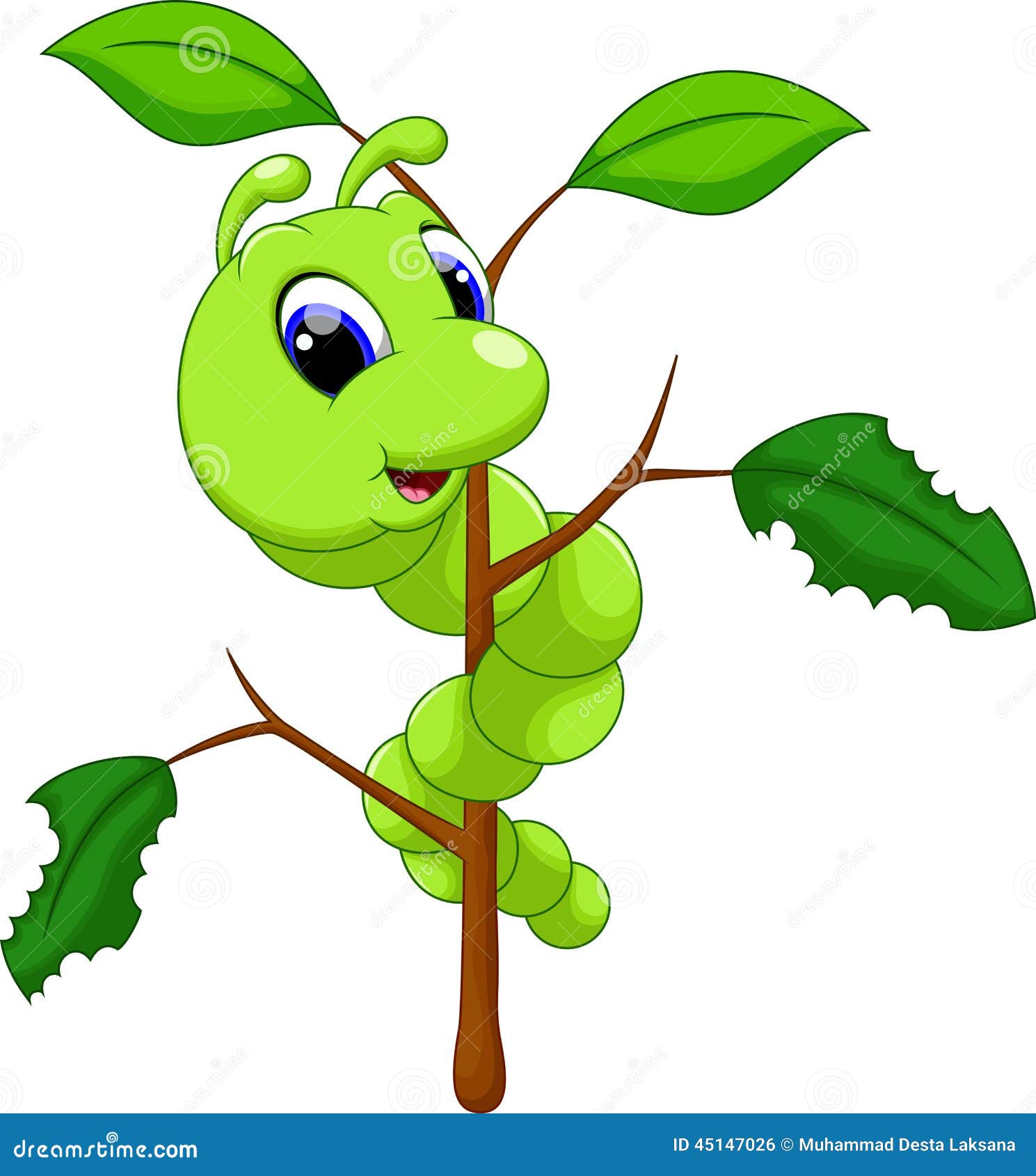 Cute caterpillar cartoon stock illustration. Illustration of herbivore -  45147026