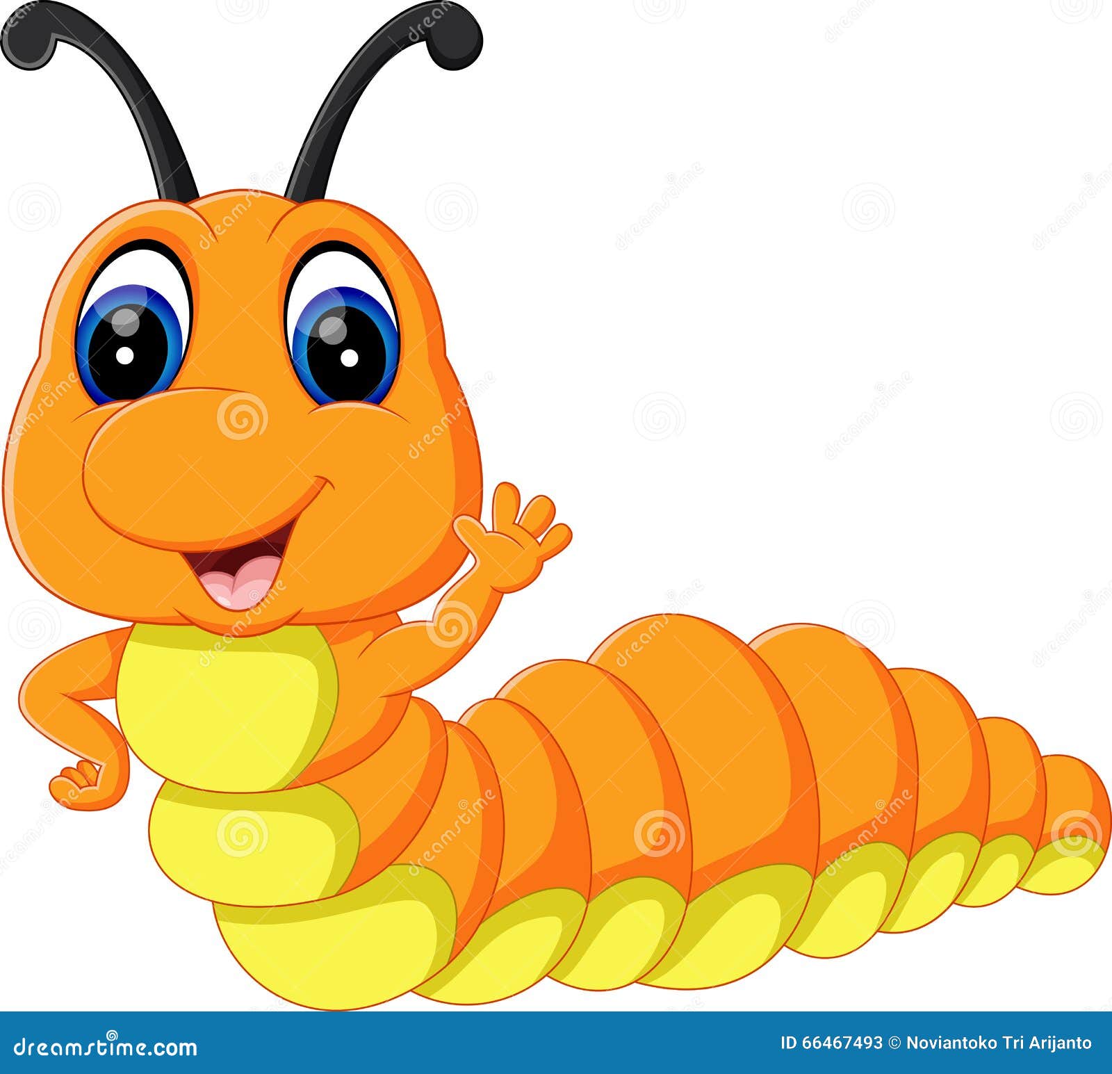 Cute caterpillar cartoon stock vector. Illustration of antenna - 66467493