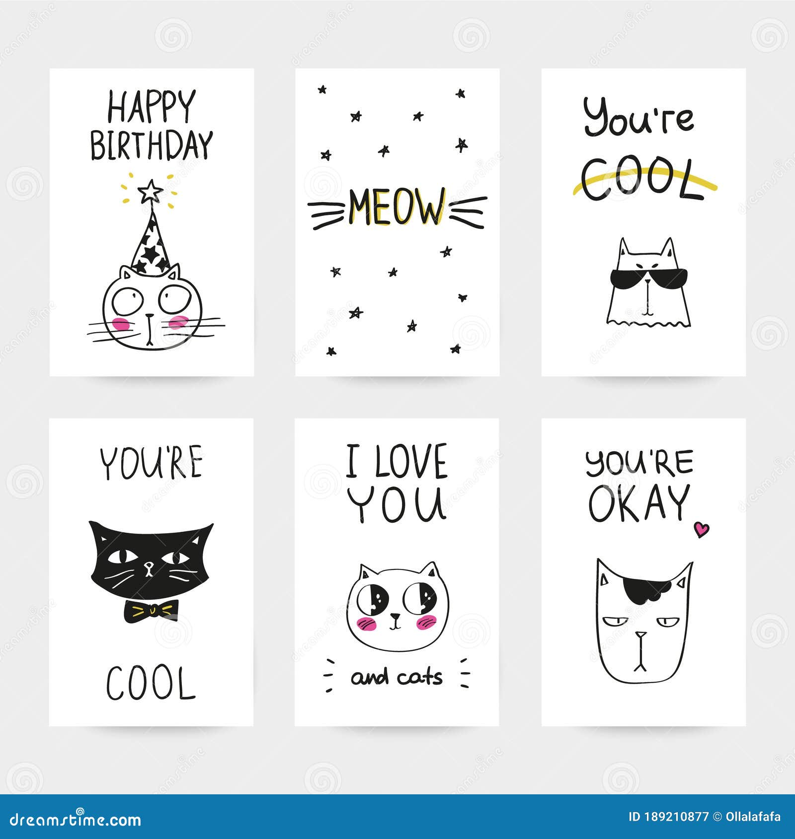 cute cats congratulating cards collection