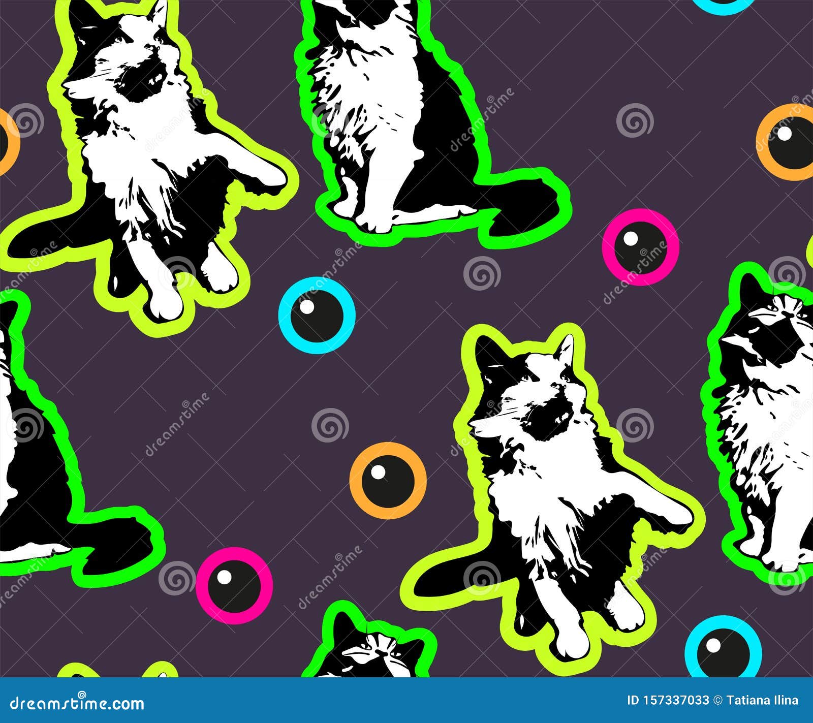 cute cats and flowers seamless pattern. pet  . cartoon cat images. cute  for kids. ÃÂ¡hildren`s pattern