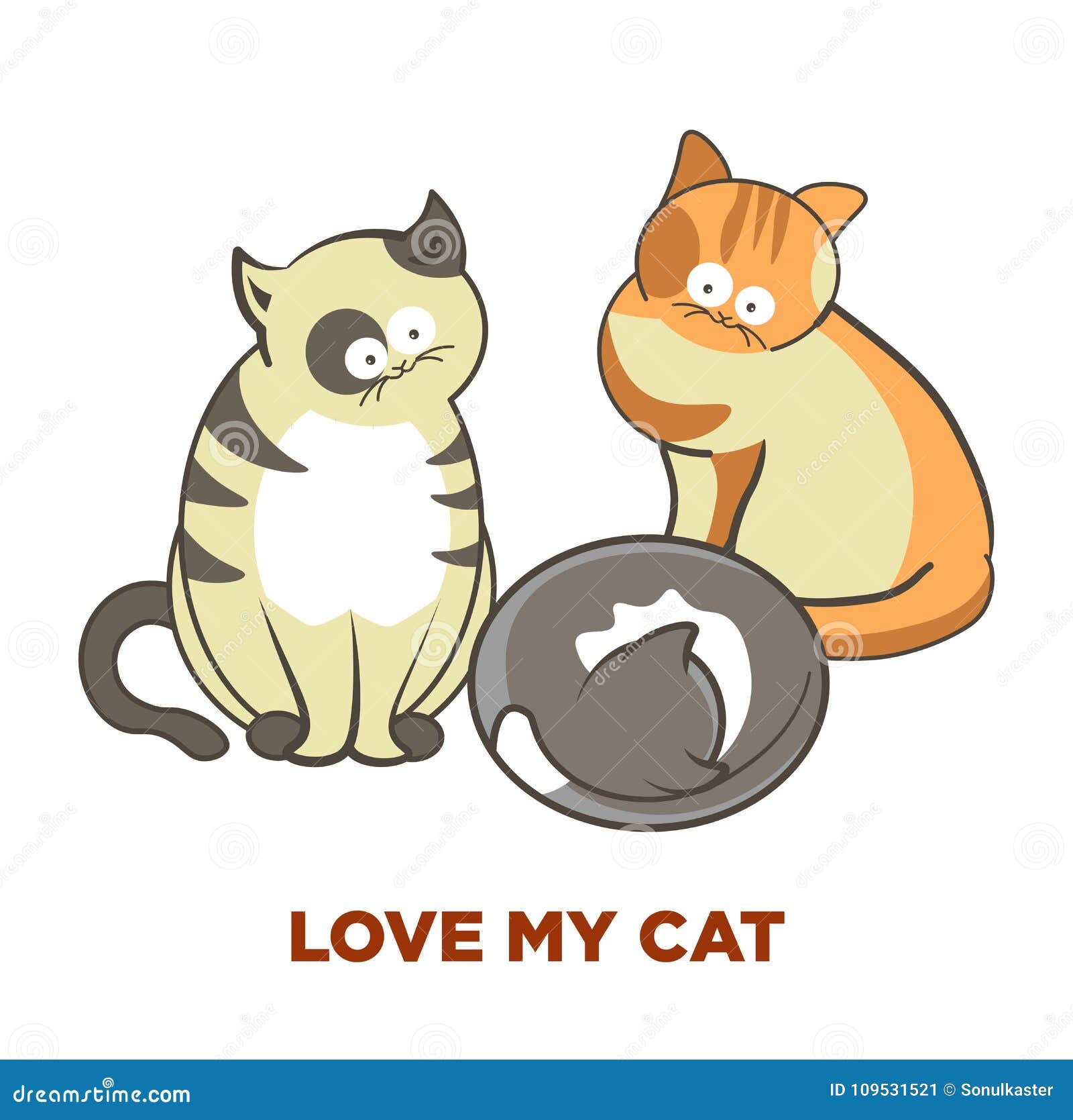 Cute Cats Pets or Kittens Playing or Posing Vector Flat Icons