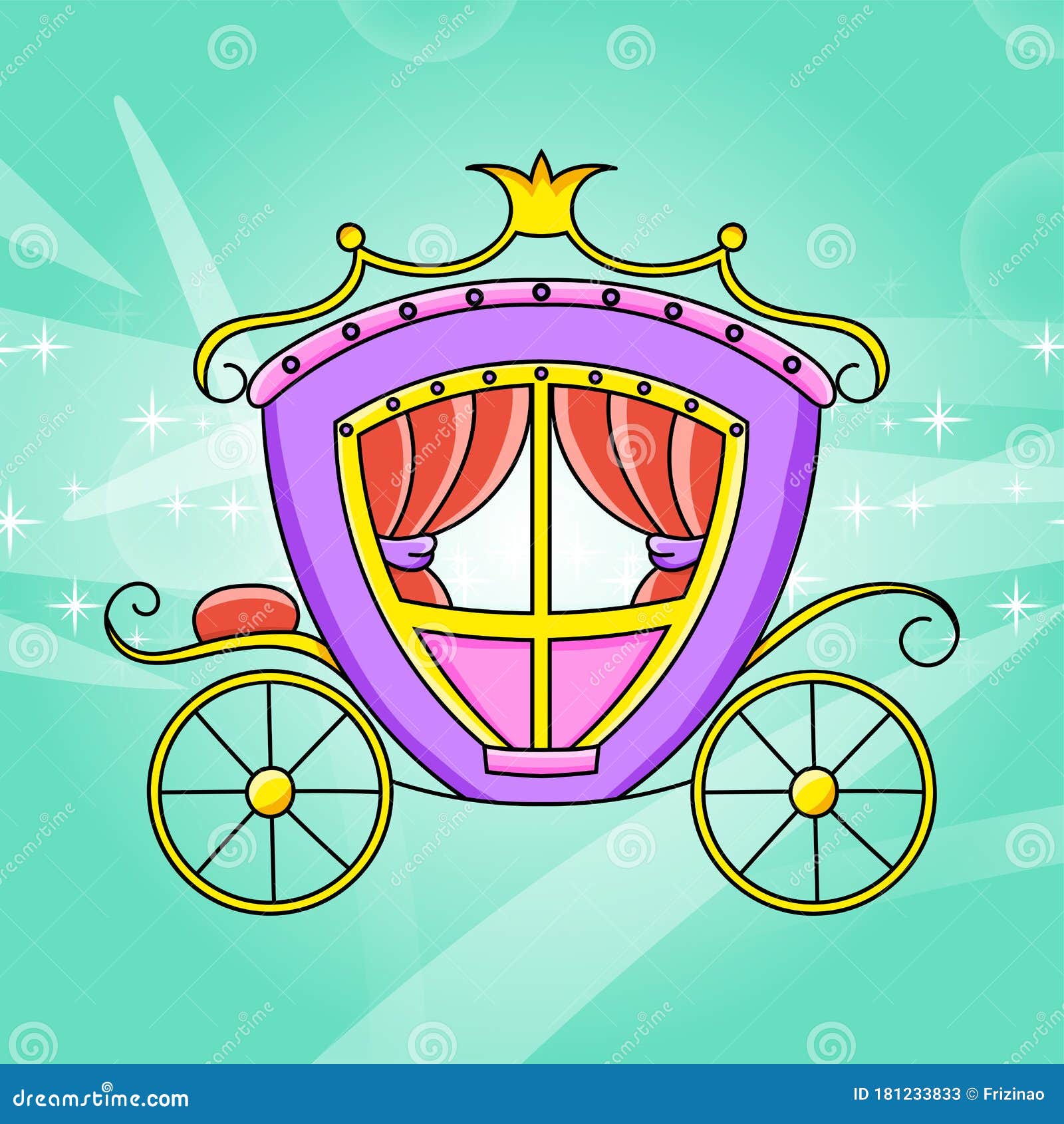 Cute Character. Magic Carriage. Colorful Vector Illustration. Cartoon ...