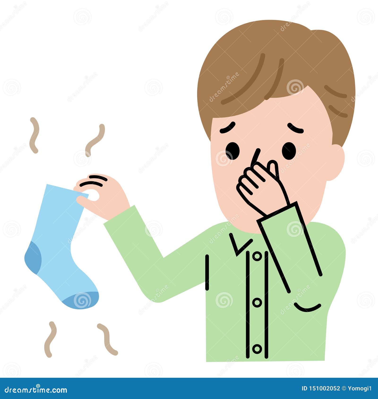 Cute Character Male and Stinky Socks Illustration Isolated on White ...