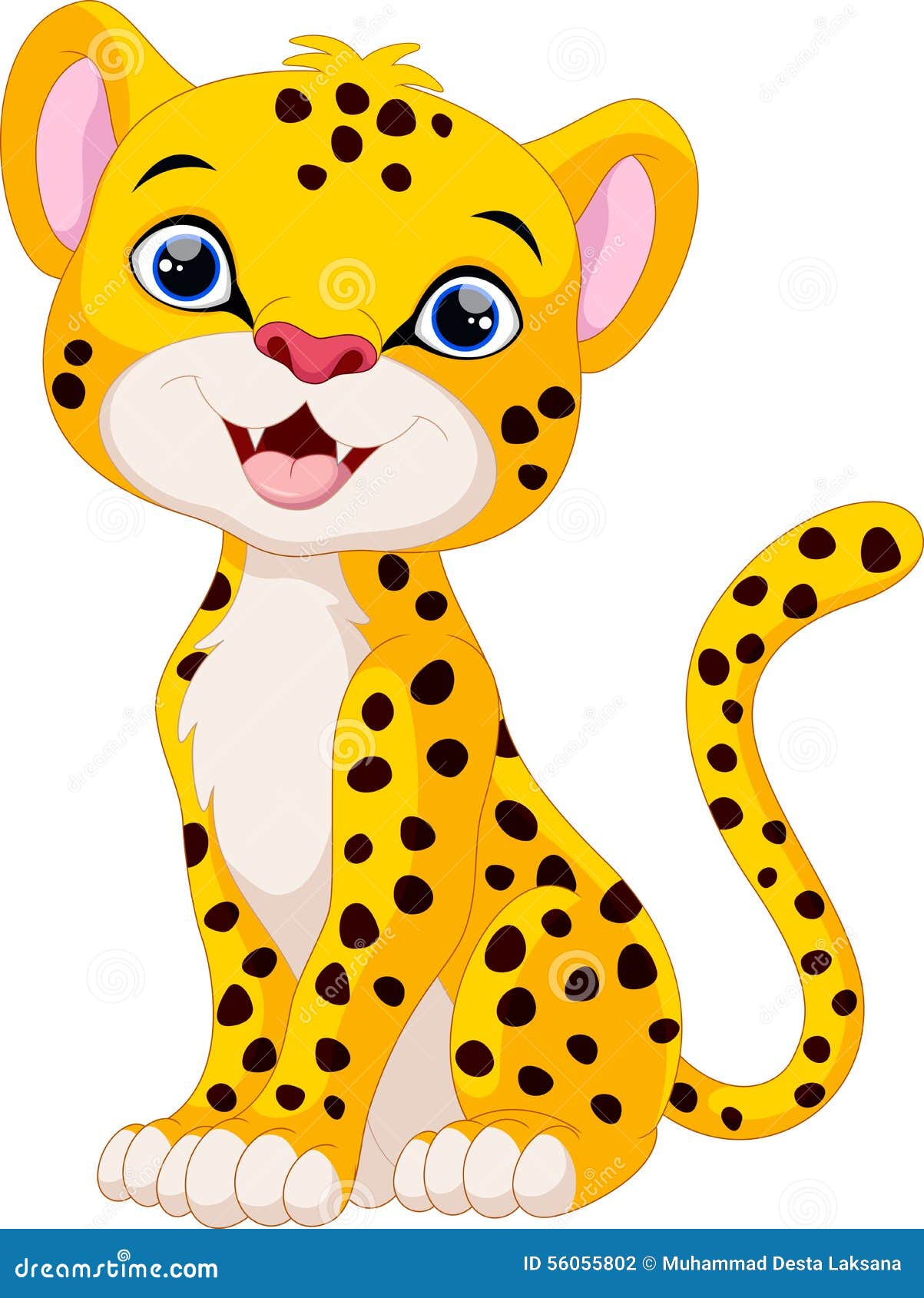 Cute Cheetah Cartoon Sitting Stock Illustration - Illustration of  intelligence, baby: 56055802