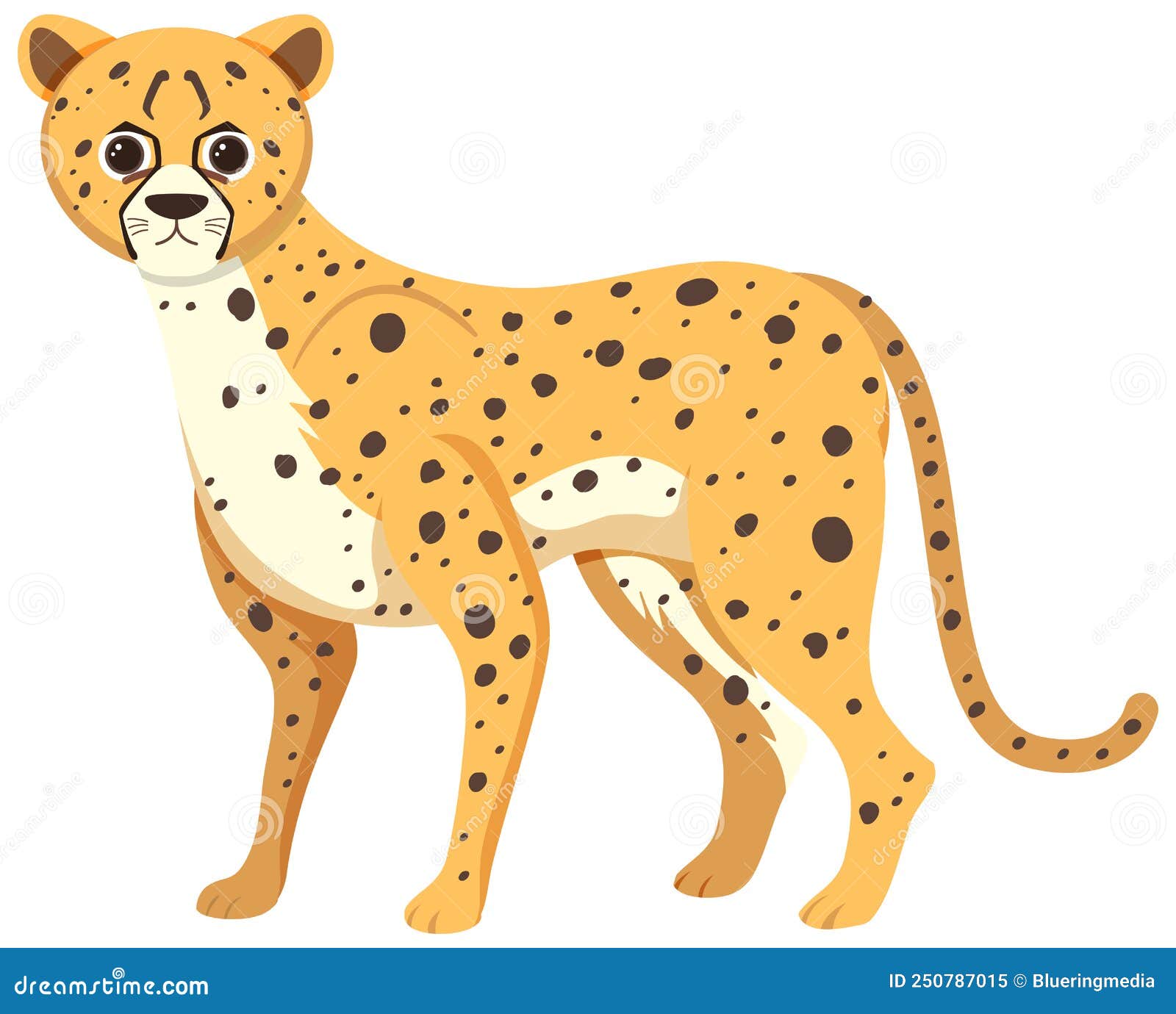 Cute Cheetah in Flat Cartoon Style Stock Vector - Illustration of cats ...