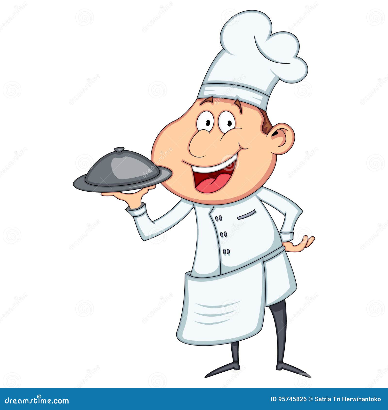 Cute Chef Using Apron Cartoon Stock Vector Illustration of design, kitchen 95745826