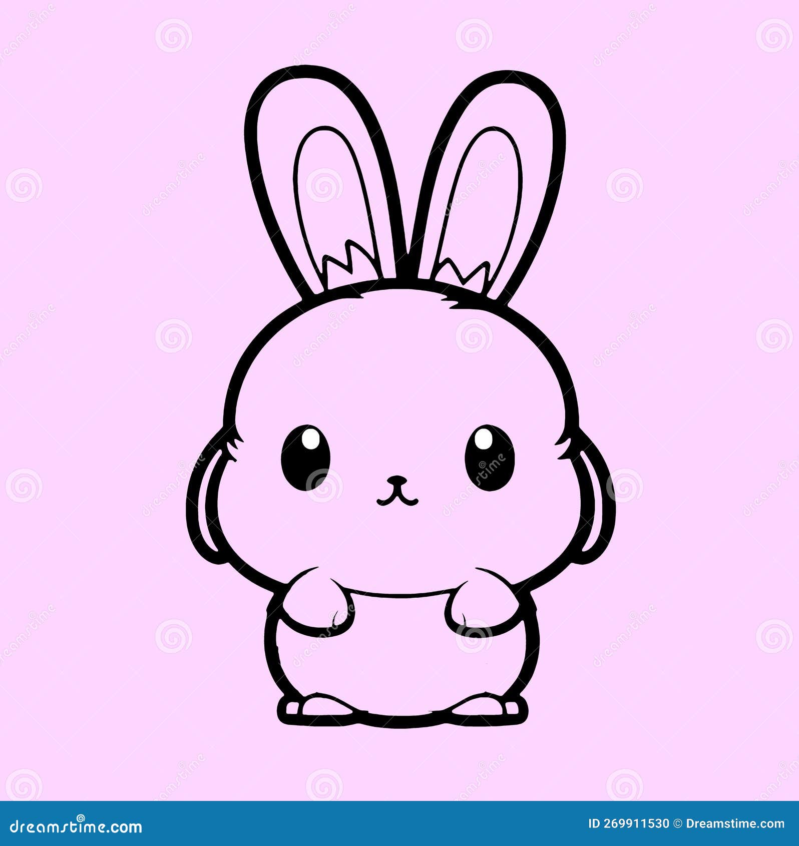 Cute rabbit kawaii chibi drawing style Royalty Free Vector