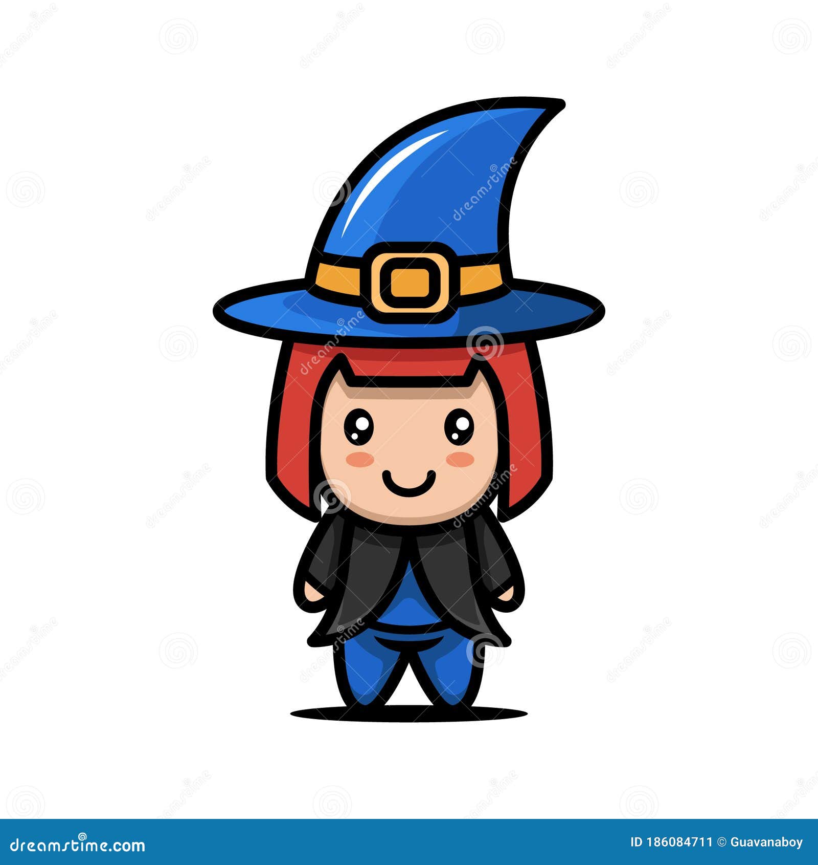 Cute Chibi Halloween Costume Design Illustration Stock Vector ...