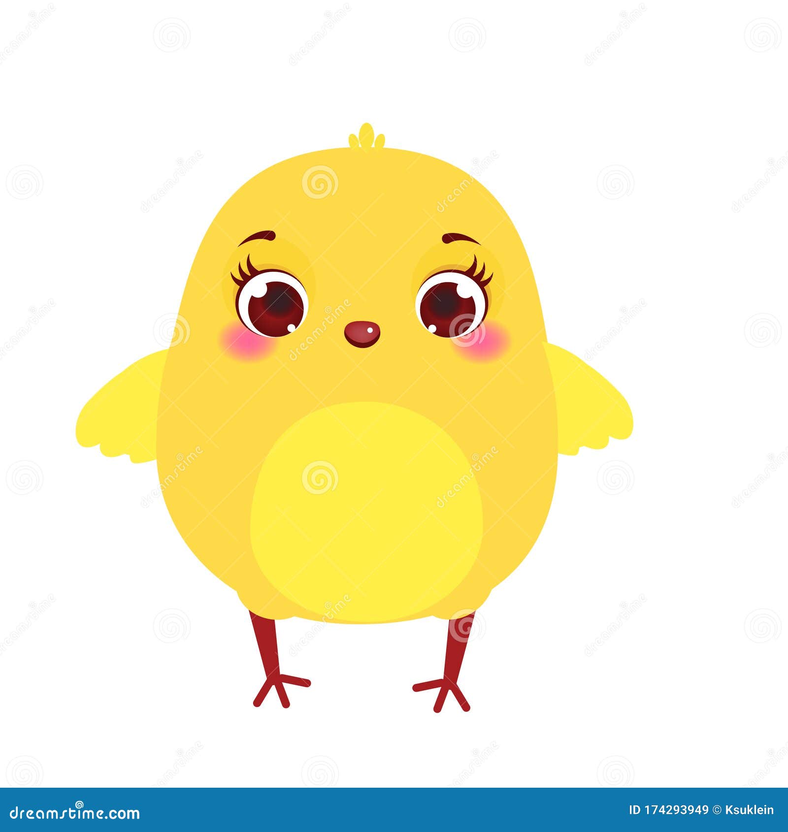 Cute Chicken. Cartoon Little Chick Isolated on White Stock Vector -  Illustration of domestic, sweet: 174293949