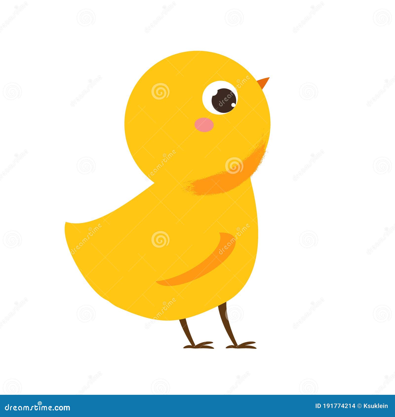 Cute Chicken. Cartoon Little Chick Isolated on White Stock Vector -  Illustration of babies, flat: 191774214