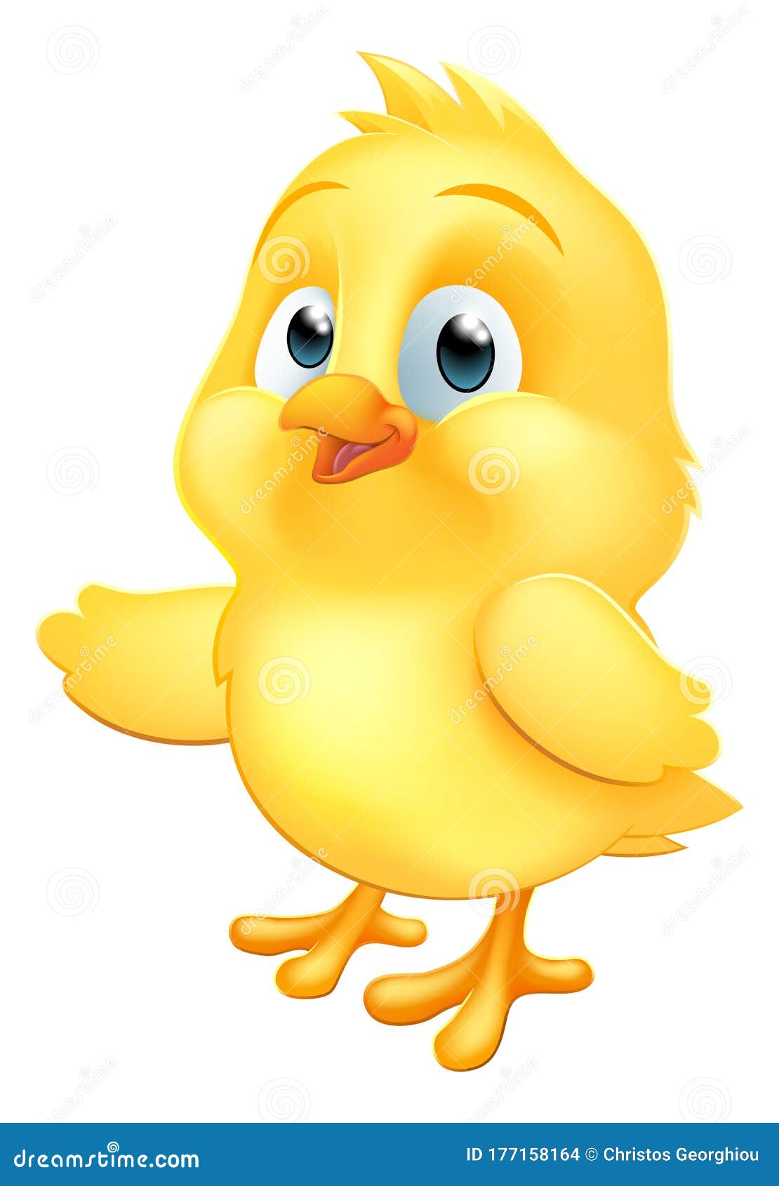 Baby Chicken Chick Easter Bird Cartoon Pointing Stock Vector ...