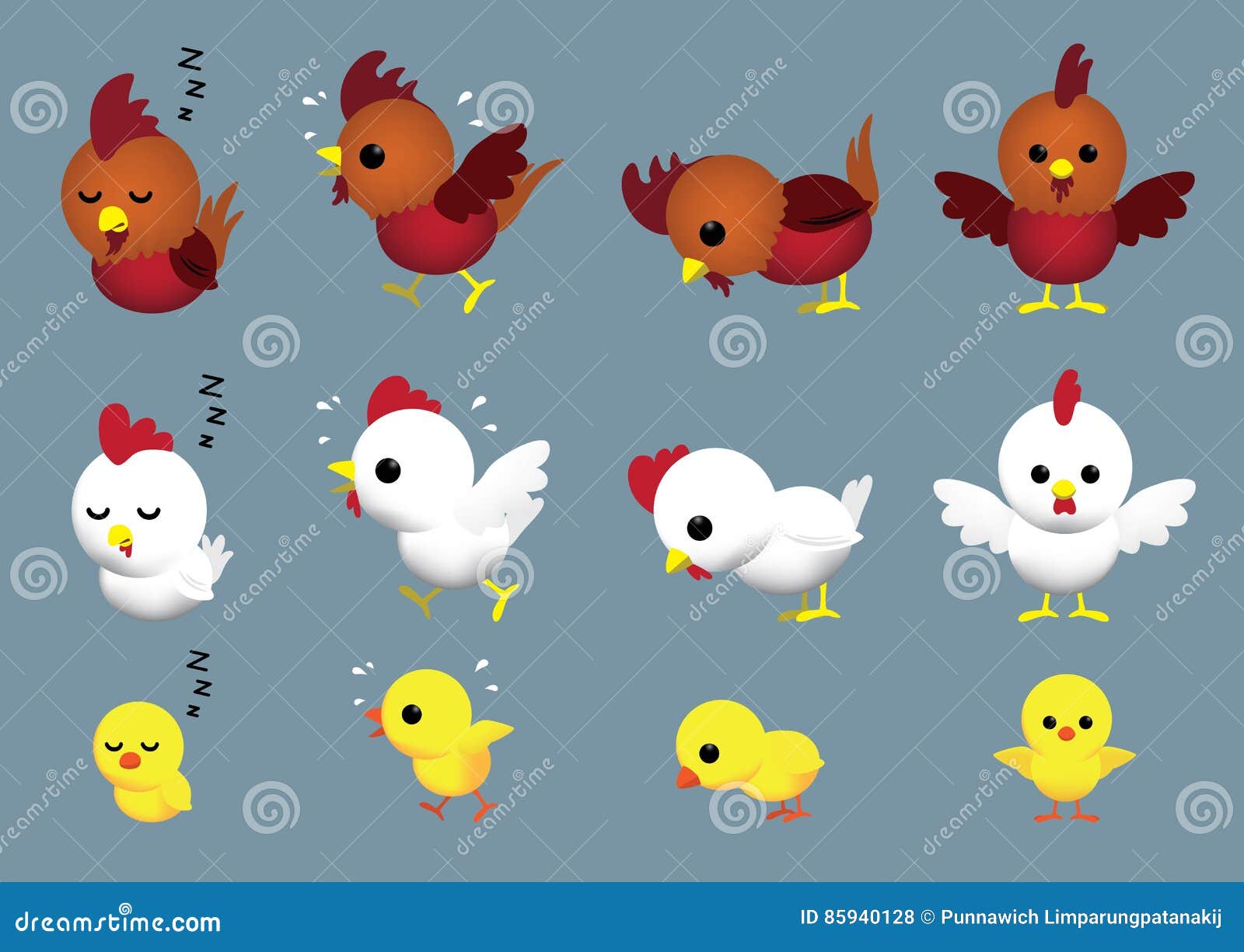 Cute Chicken Family Cartoon Character Poses Set 2 Stock Vector - Illustration of character, movement: 85940128 Cute Chicken Family Cartoon Character Poses Set 2 Stock Vector - Illustration of character, movement: 85940128