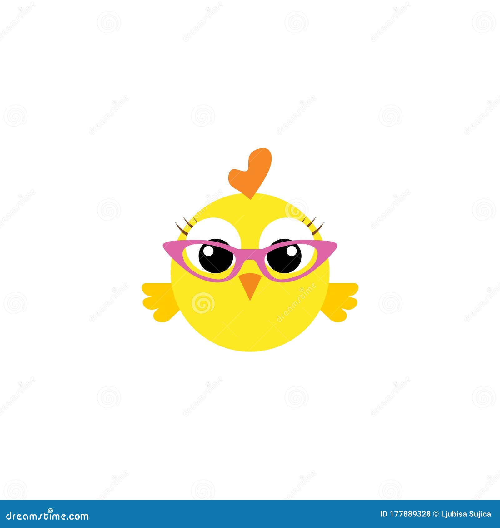 Download Cute Chicken With Glasses Icon Isolated On White ...