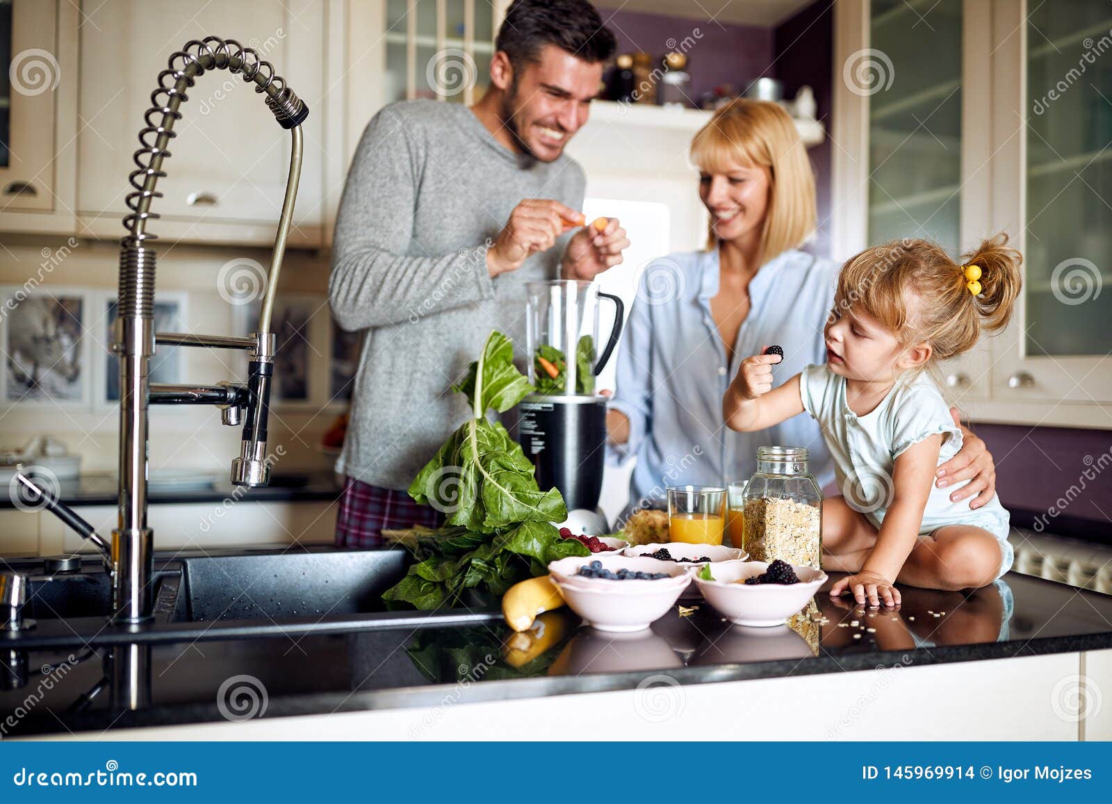 Cute Child Eating Fruit for Breakfast Stock Photo Image of eating