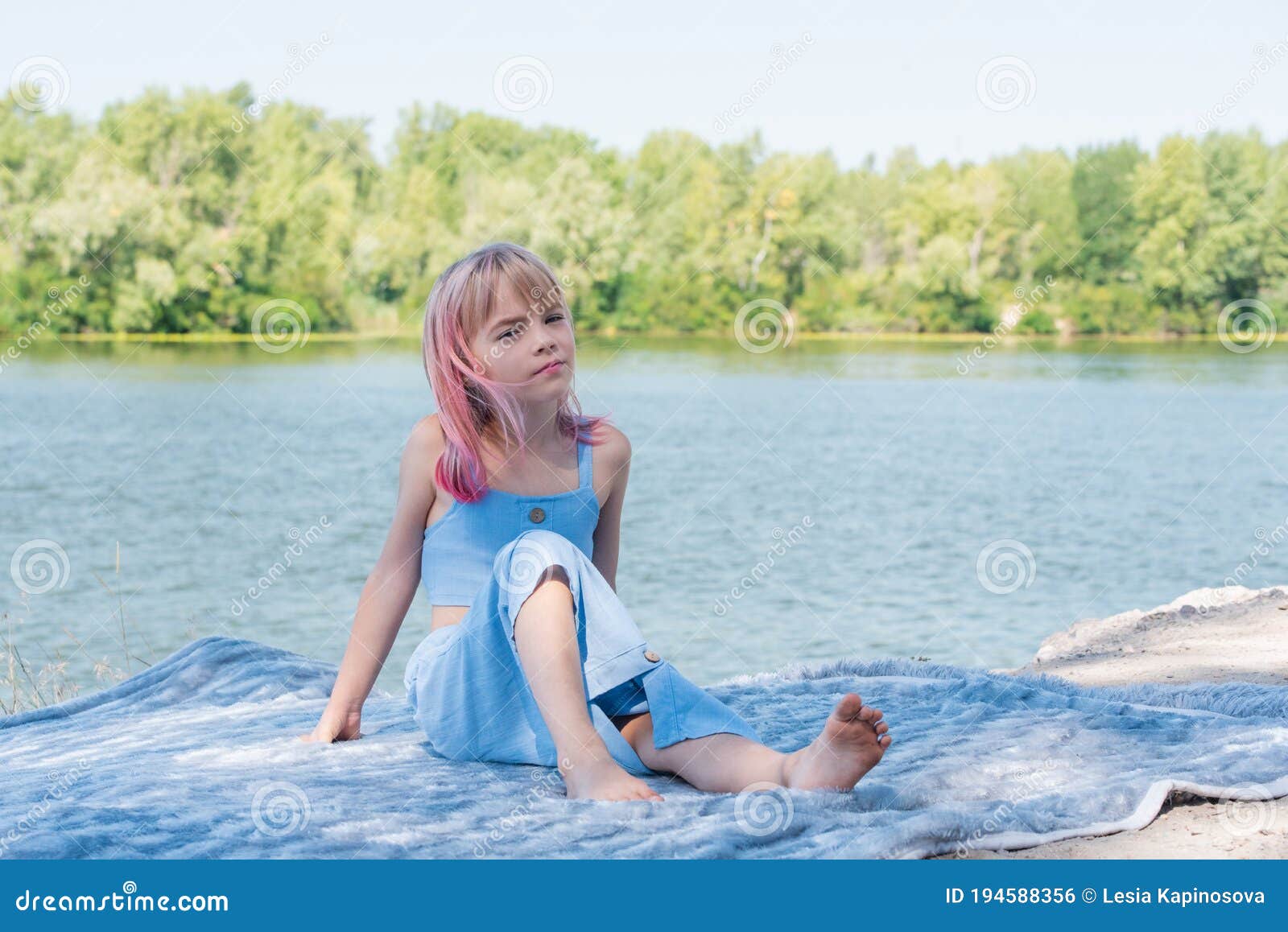 Cute Child Girl Portrait . Outdoor Portrait of Cute Little Girl in ...