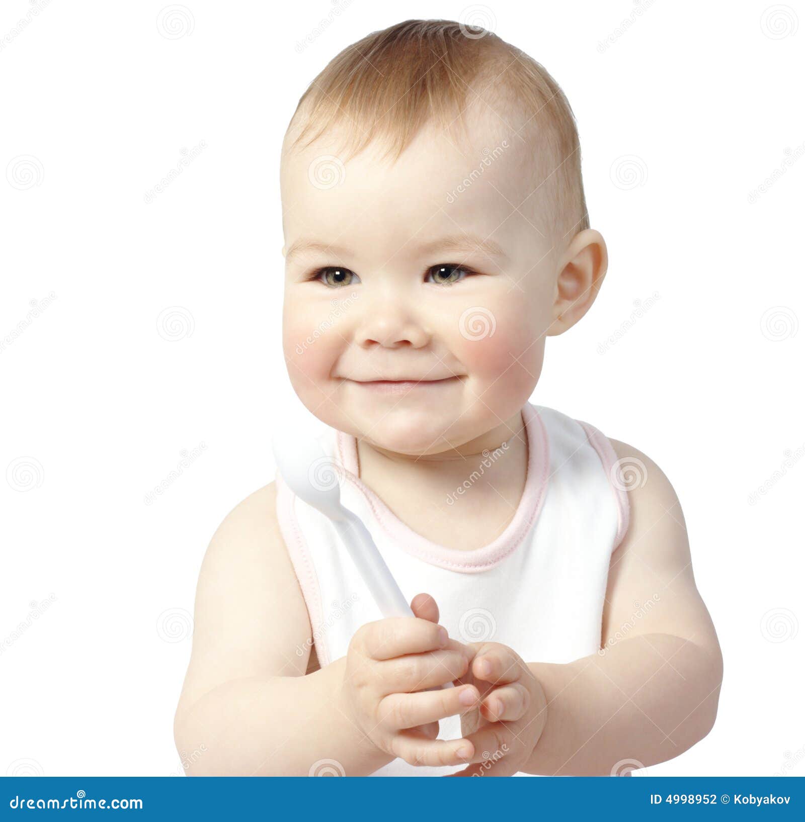 Cute child with spoon stock photo. Image of beautiful - 4998952