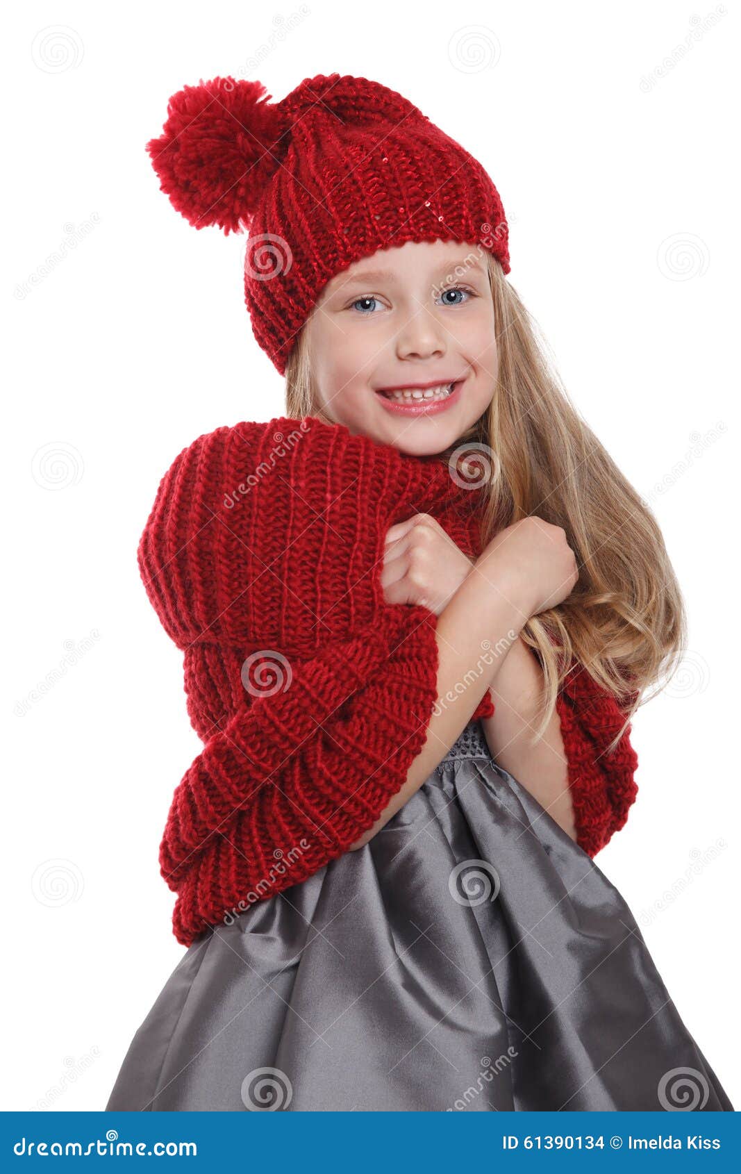 Cute Child in Winter Accessories Shivering in the Cold Stock Photo ...