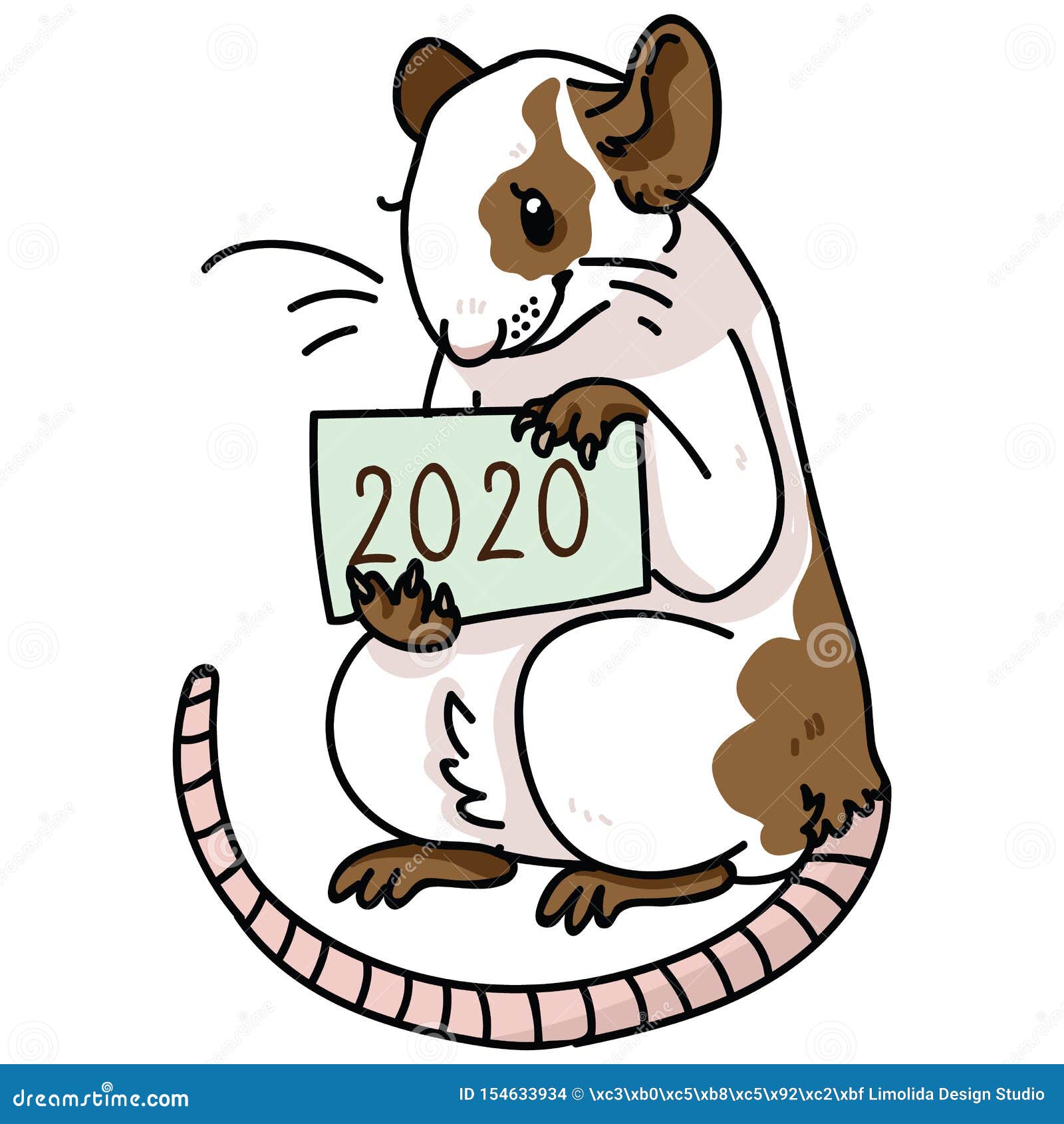 Cute Chinese New Year 2020 Rat Vector Illustration. Pet Rodent Clipart Stock ...1600 x 1689