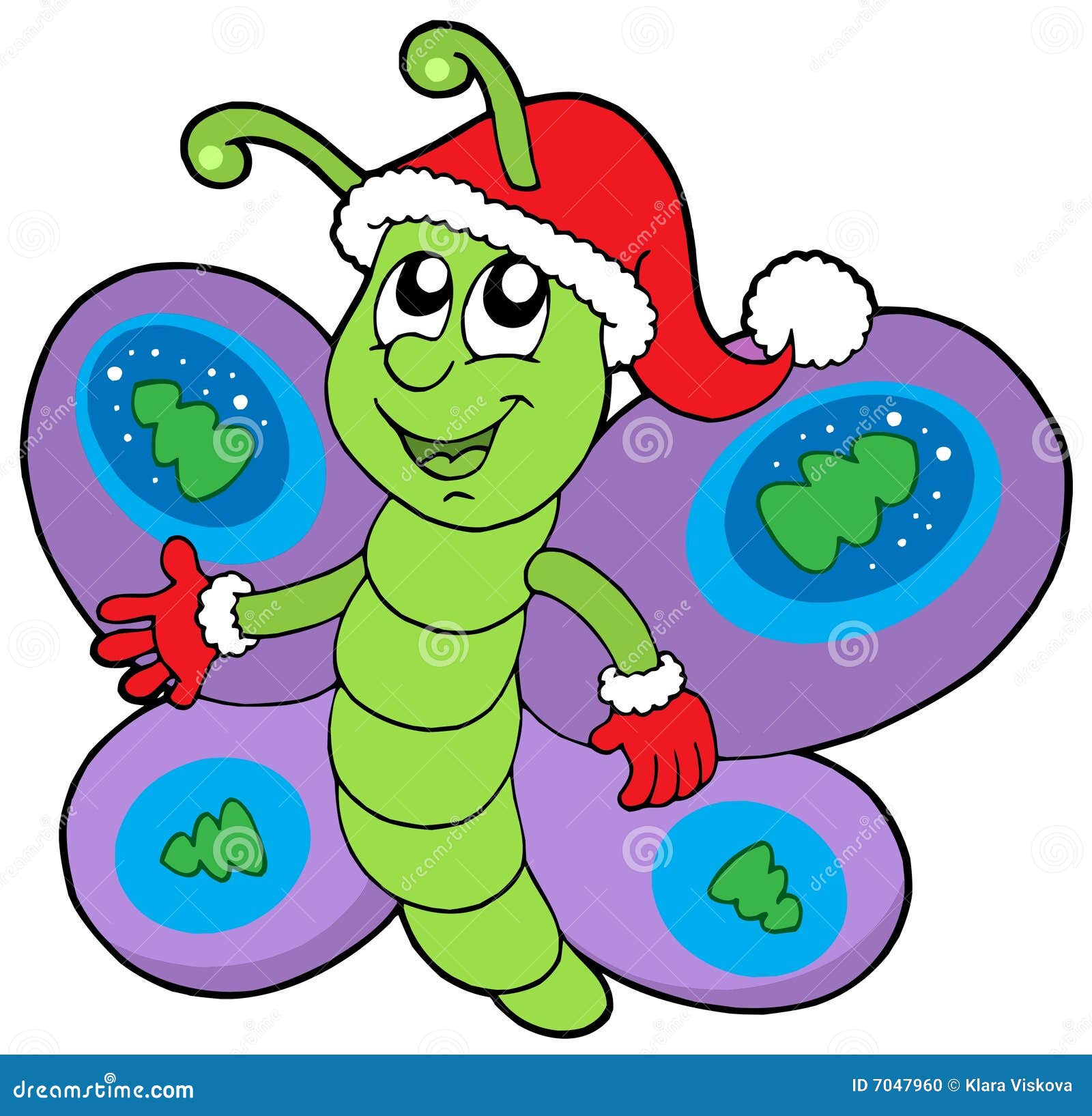 Cute Christmas butterfly stock vector. Illustration of celebrate 7047960