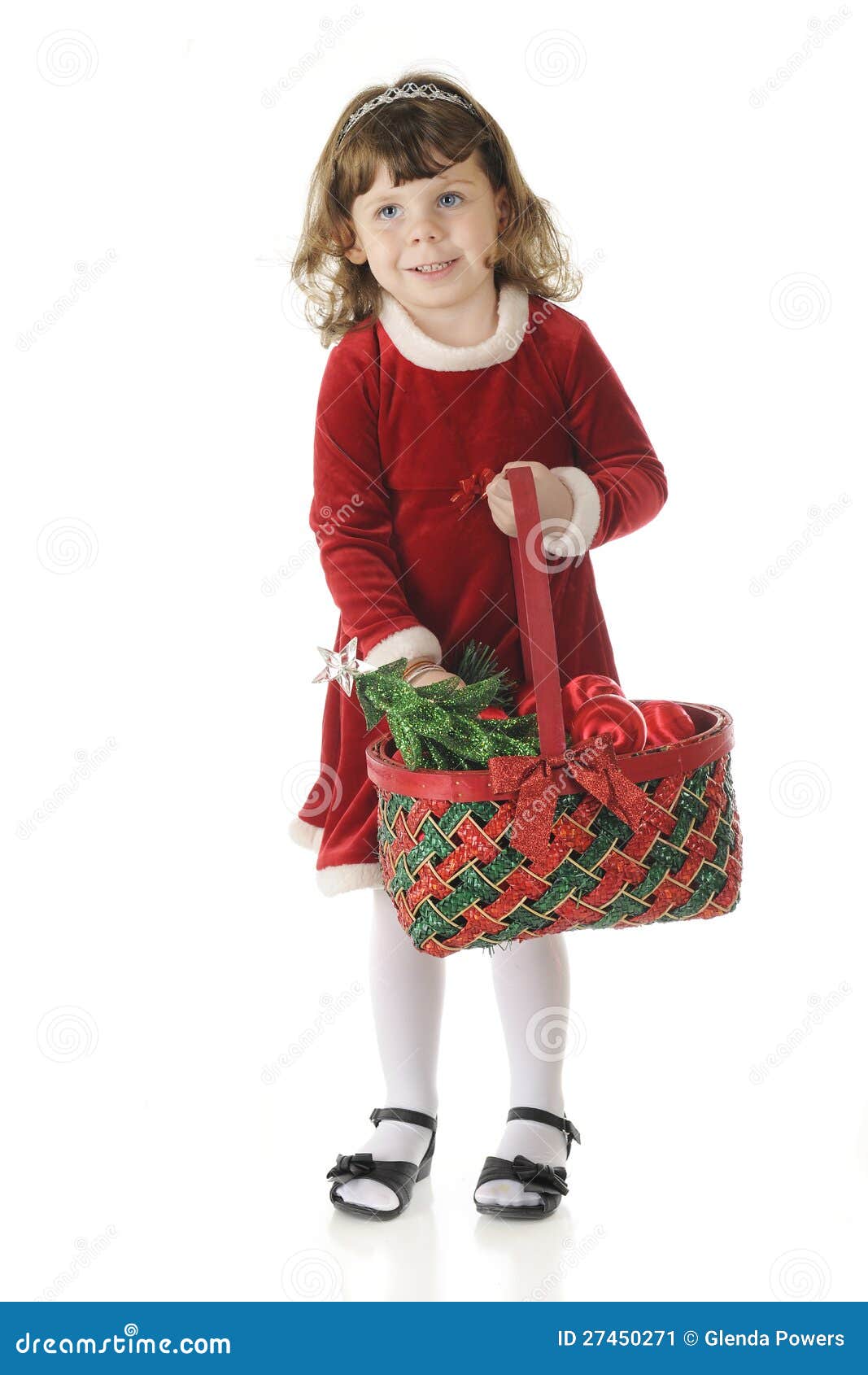 Cute Christmas Carrier stock image. Image of tree, basket 27450271